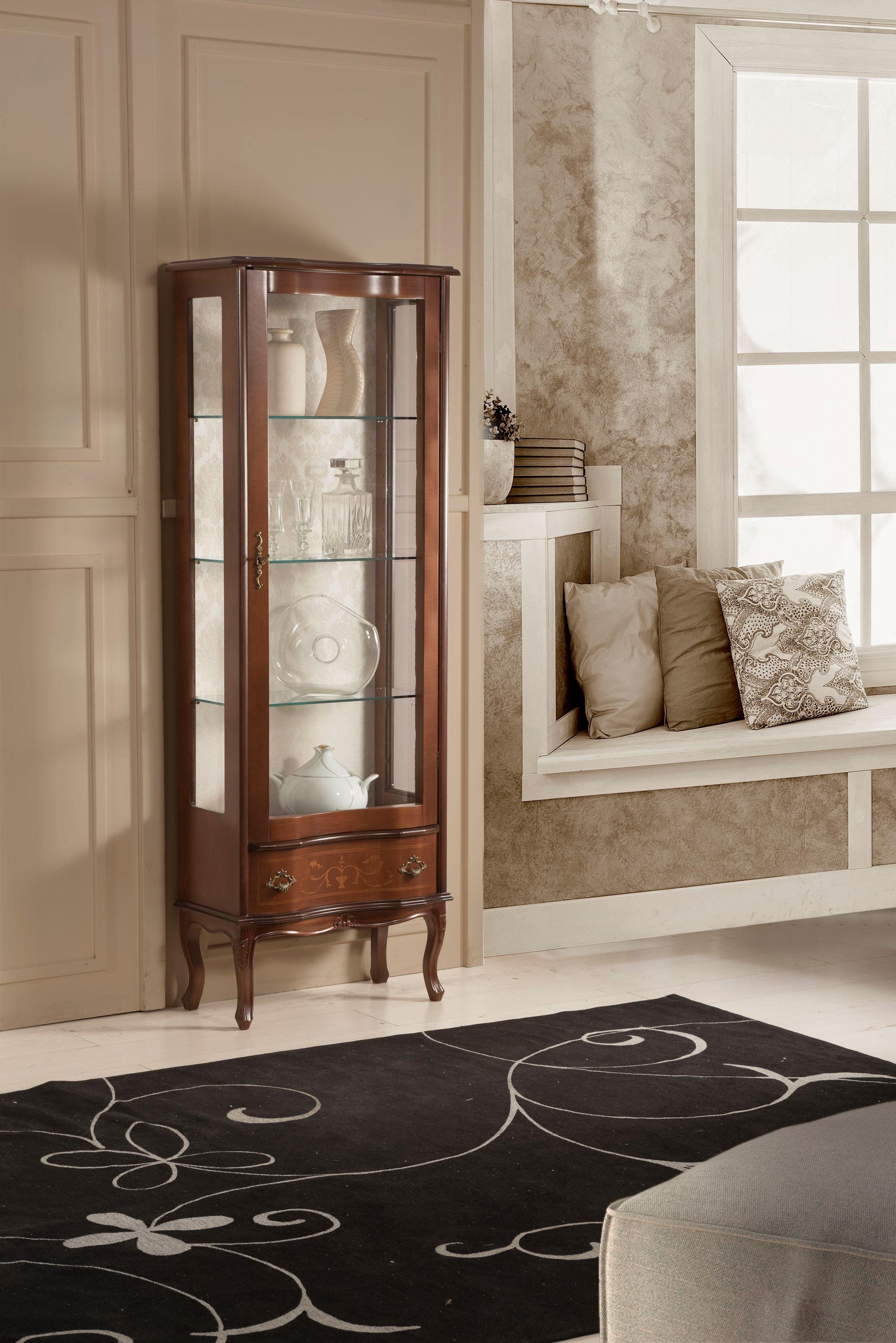Home affaire Vitrinekast PUCCINI 560 Hoogte 170 cm vitrinekasten bruin