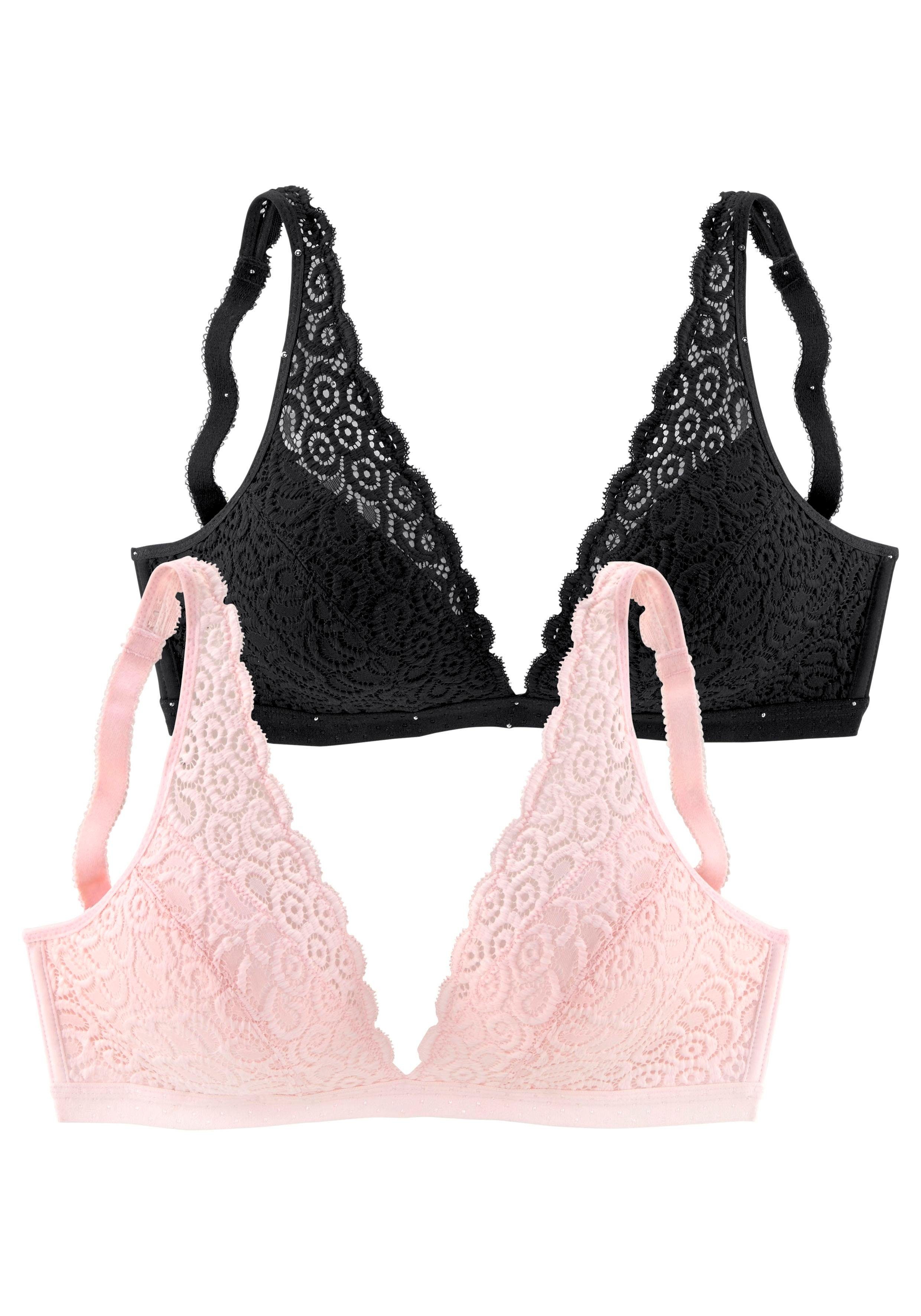 Petite fleur Bralette-bh zonder beugels, van kant, dessous (Set van 2)