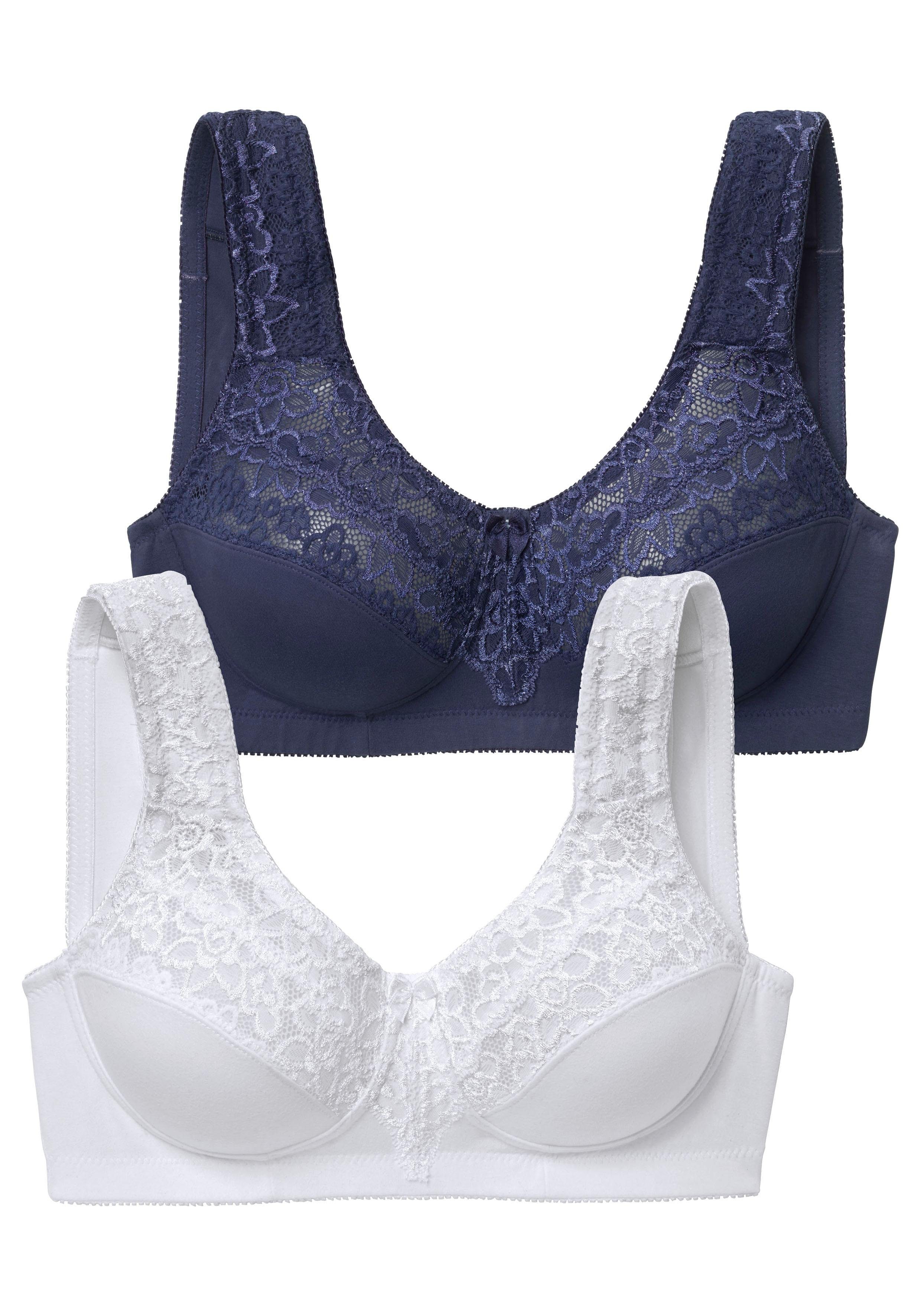 Petite fleur Steun-bh zonder beugels, met elegante kant, basic dessous (Set van 2)