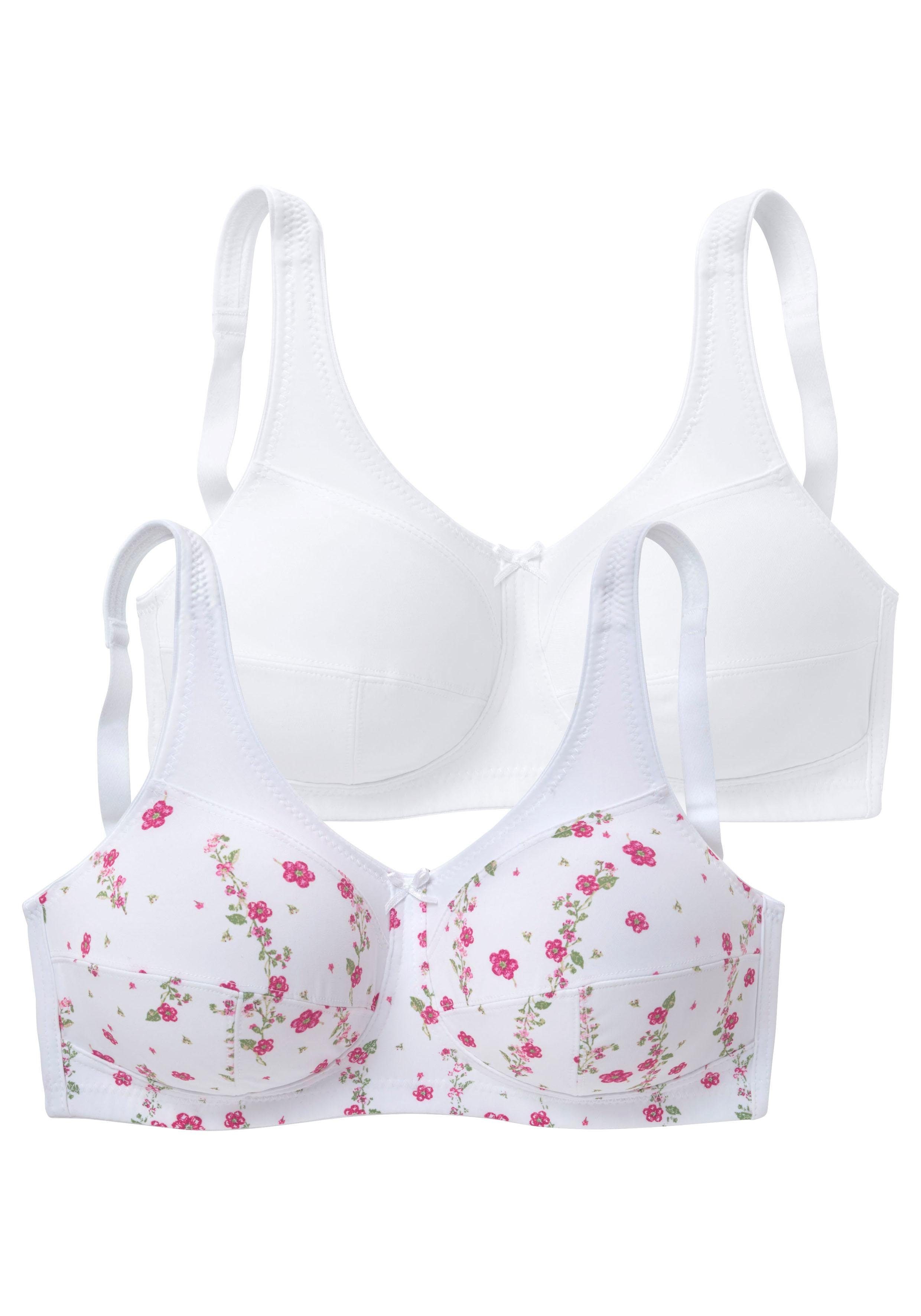 Petite fleur Steun-bh zonder beugels, met bredere bandjes (Set van 2)