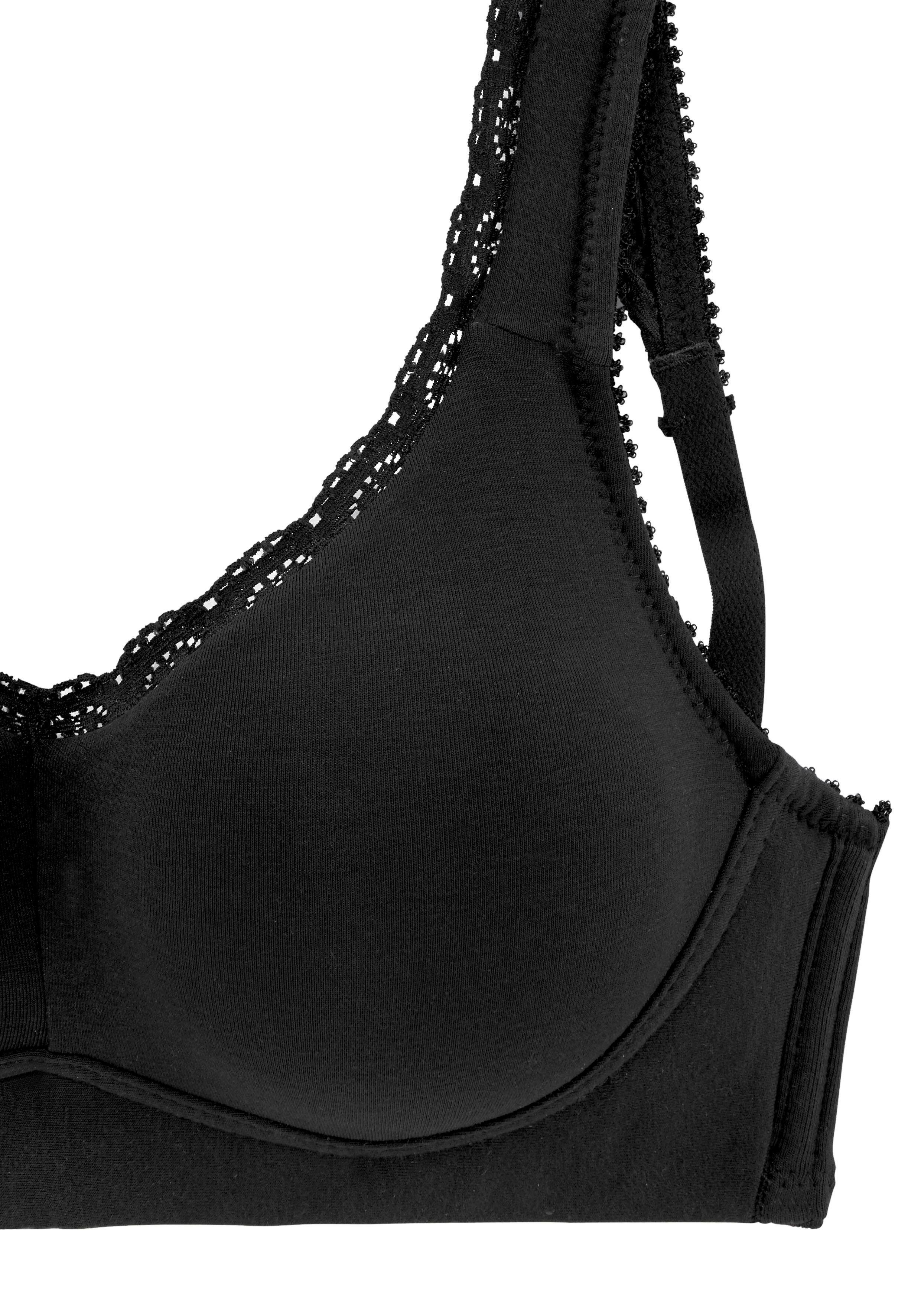Petite fleur Soft-bh zonder beugels, met kanten randjes (Set van 2)