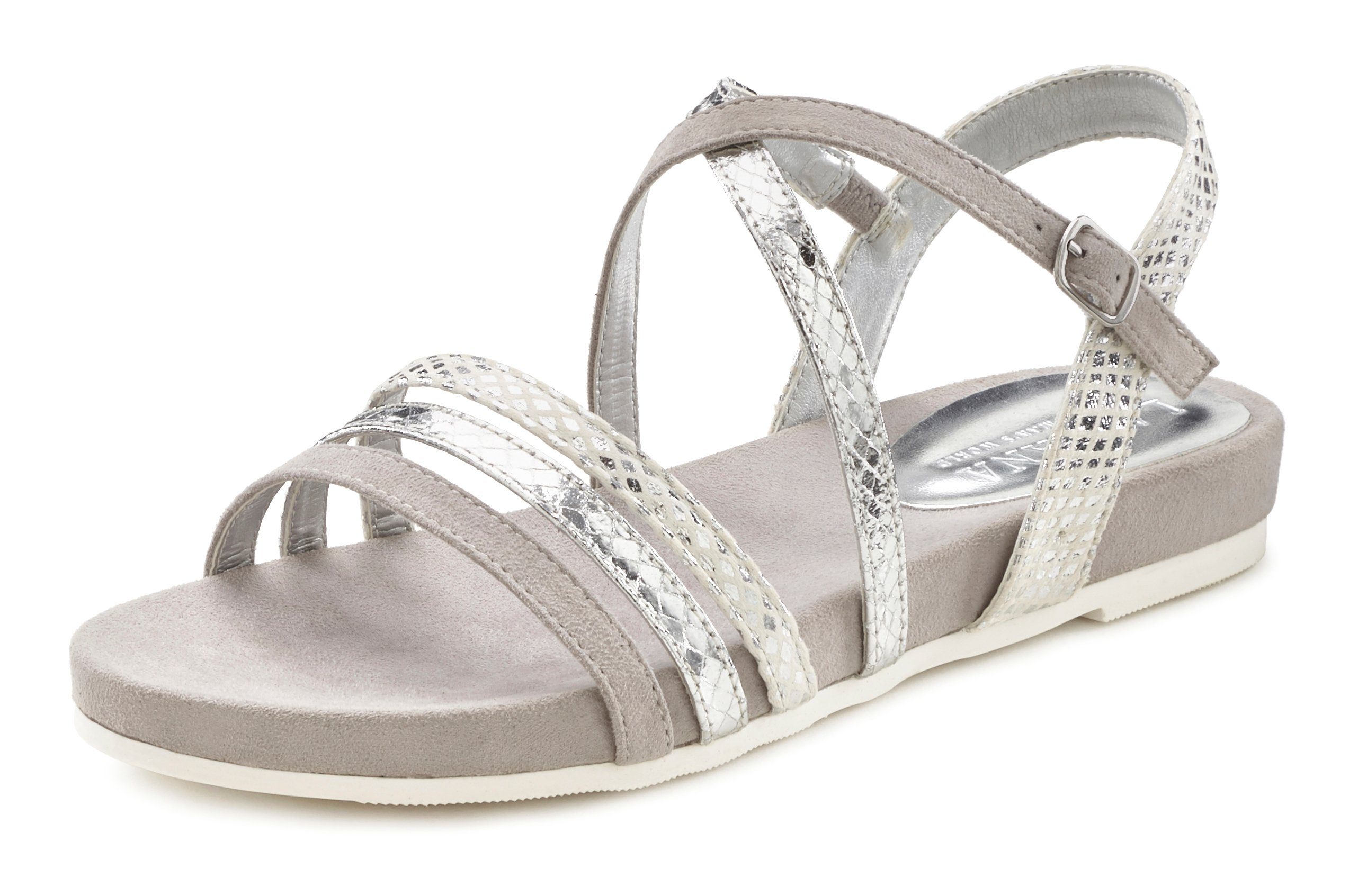 Lascana Sandalen Sandalette, zomerschoen met metallic-look VEGAN