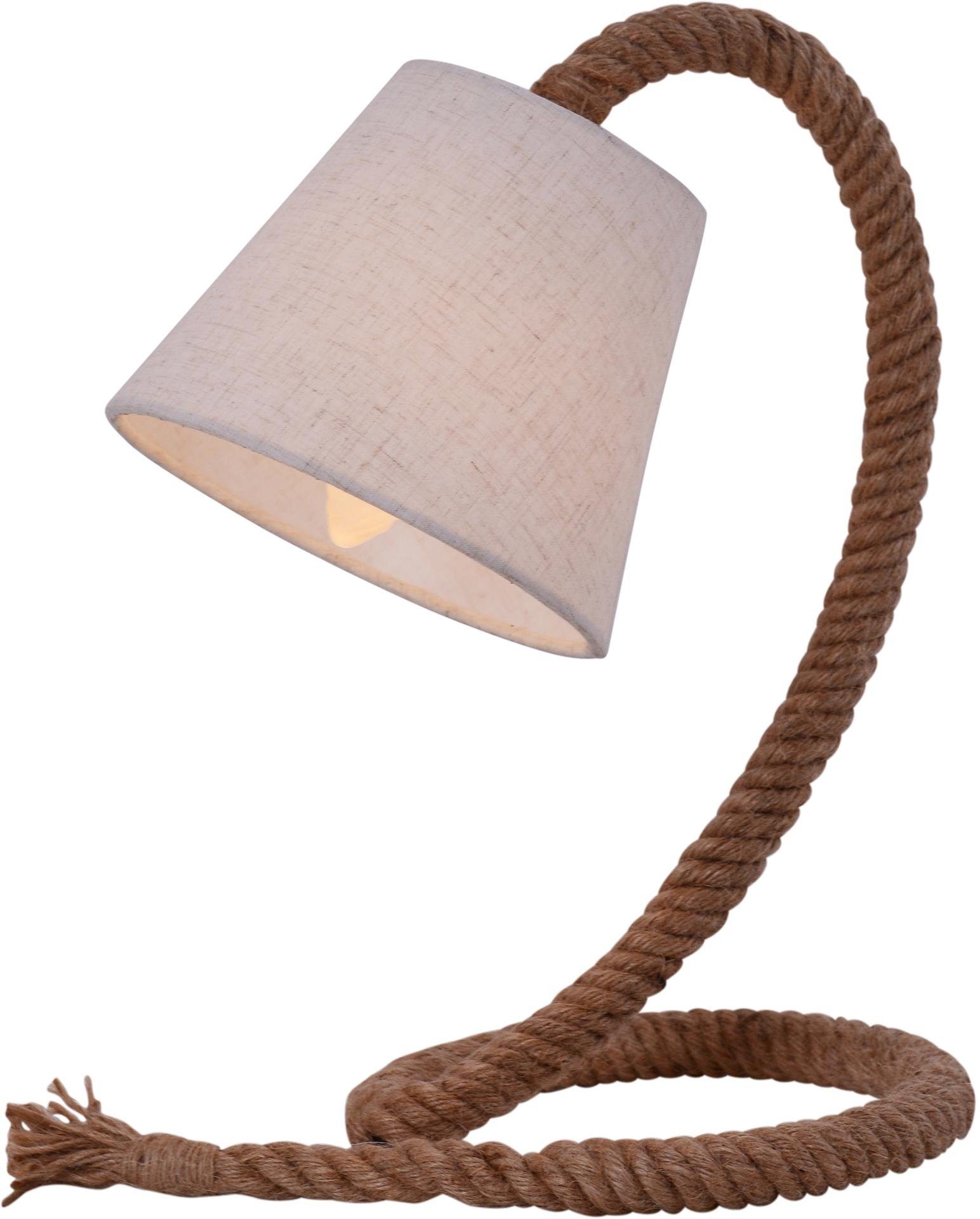 näve Tafellamp Rope Excl. 1x E14 max. 40 W,voet: jutetouw ecru,kleur scherm: wit (1 stuk)