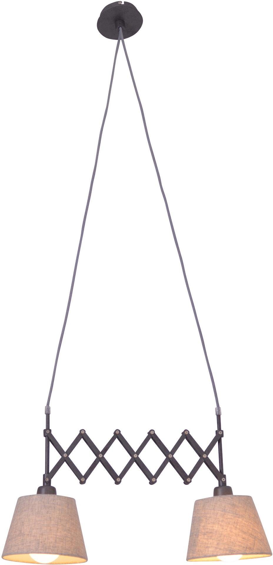näve Hanglamp Adrienne E27 max. 40 W, breedte verstelbaar: 38-70 cm, naturel/bruin (1 stuk)