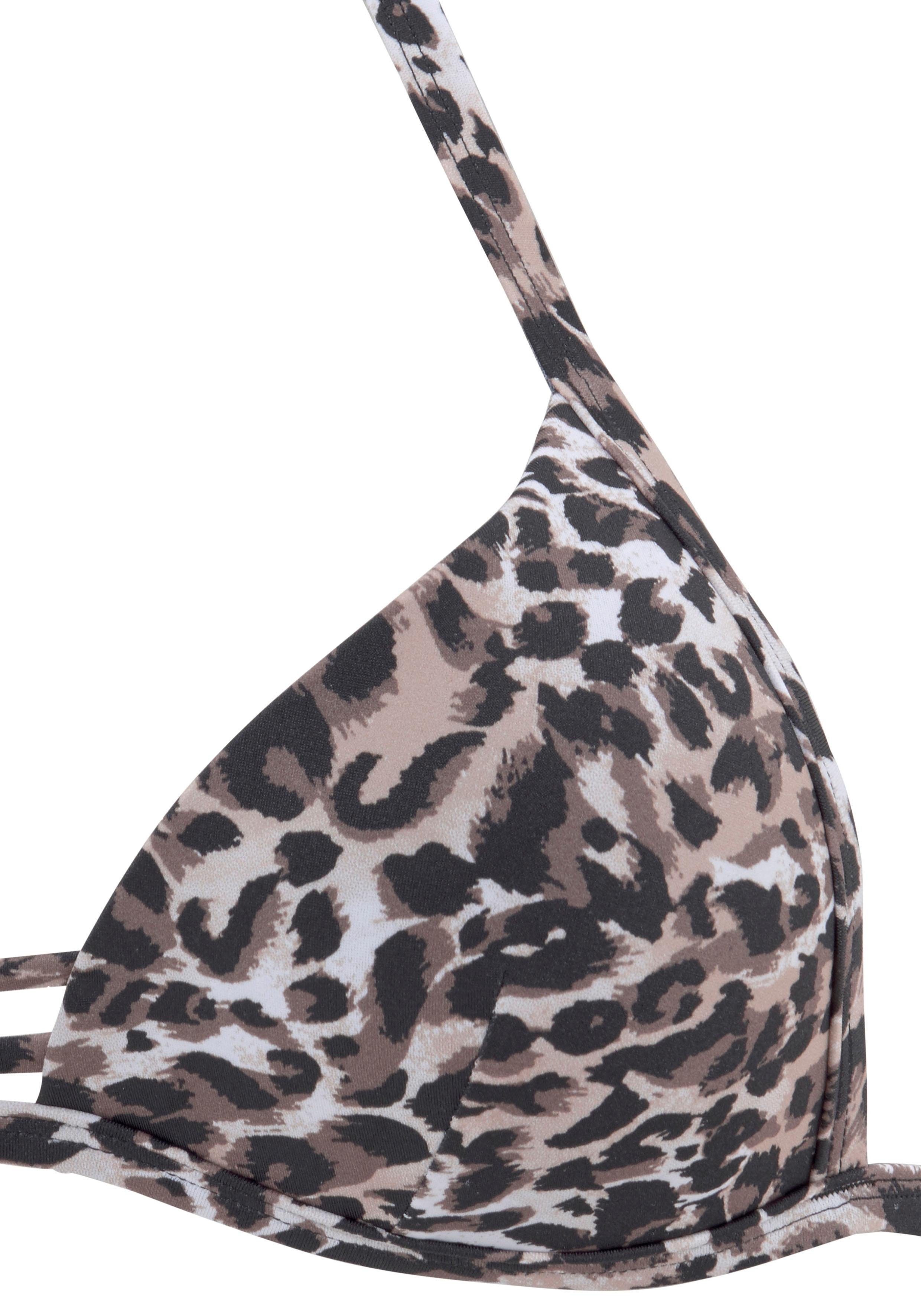 Lascana Triangelbikini met luipaardprint en push-upeffect