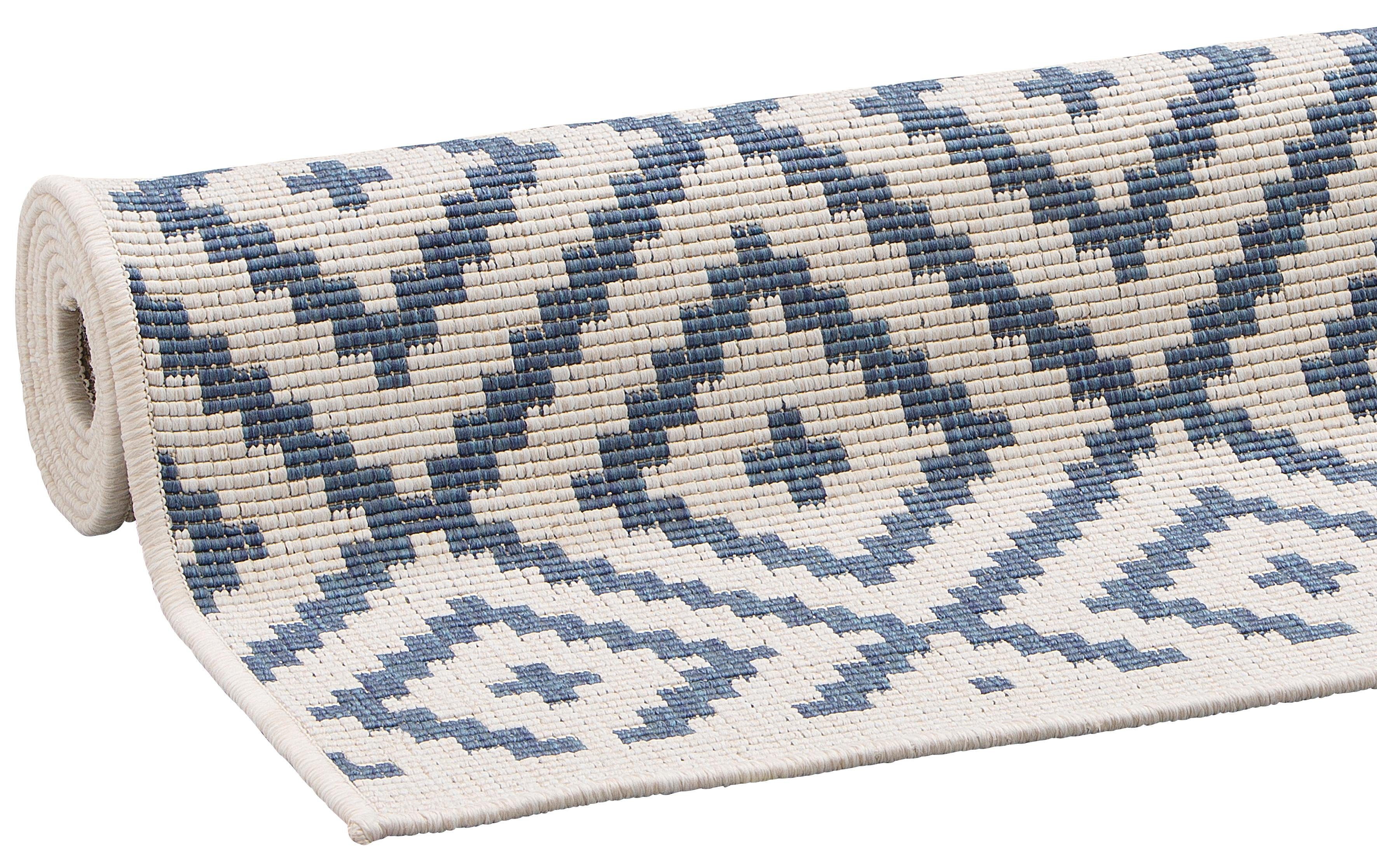 my home Loper Ronda tweezijdig te gebruiken kleed Sisal-look, platweefsel, in- en outdoor, geometrisch boho design