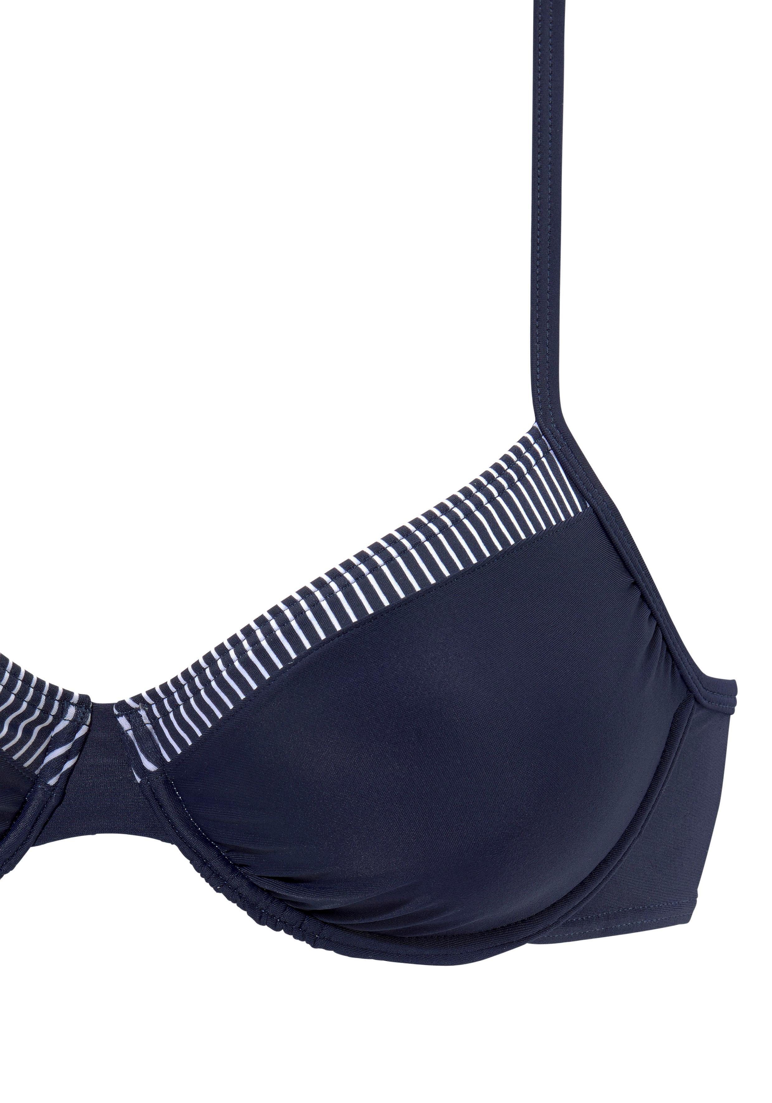 Lascana Beugelbikini met gestreepte inzetten