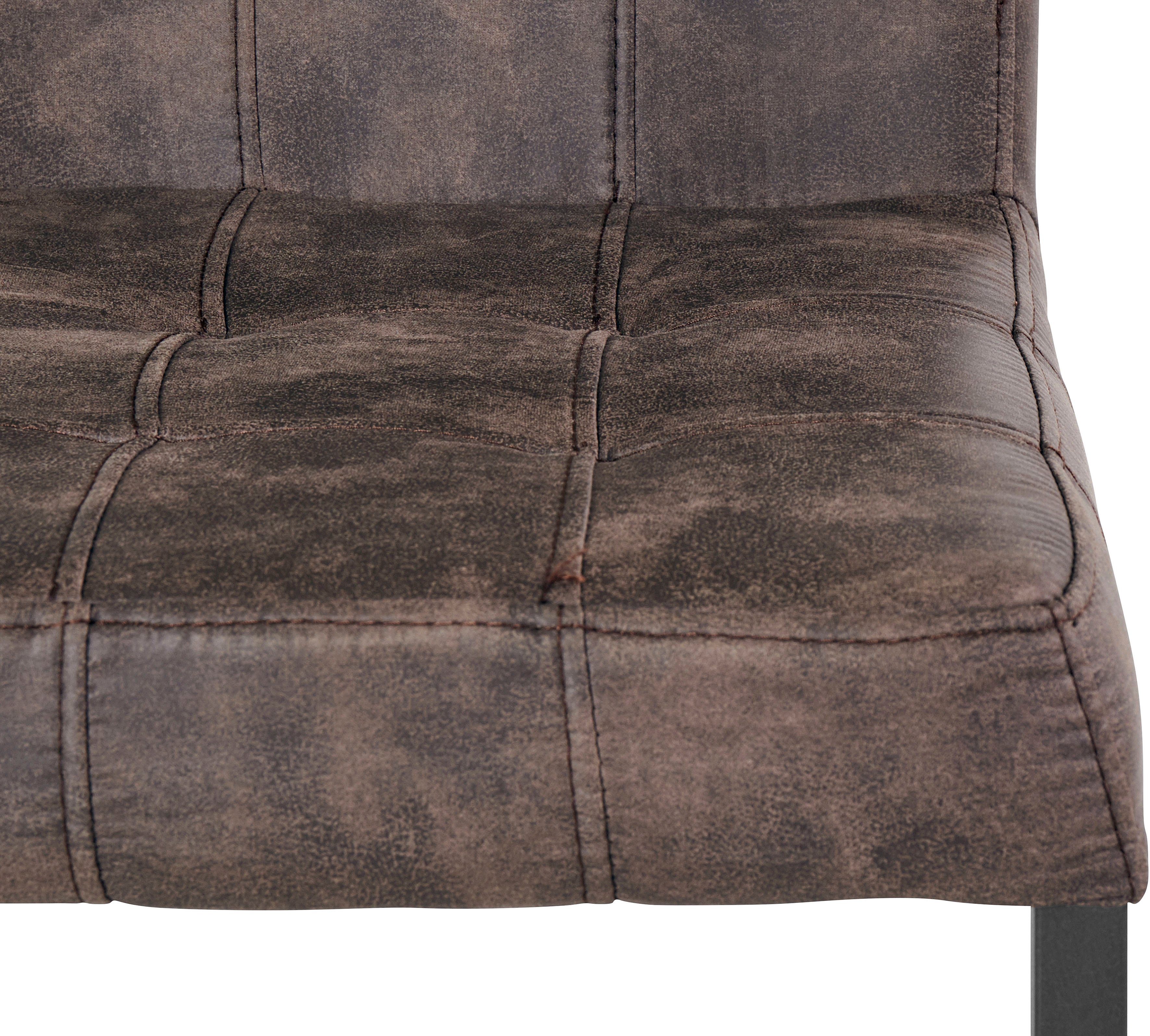 HELA Eetkamerstoel DONNA Sledestoel met vintage bekleding van microvezel stof (set, 2 stuks)