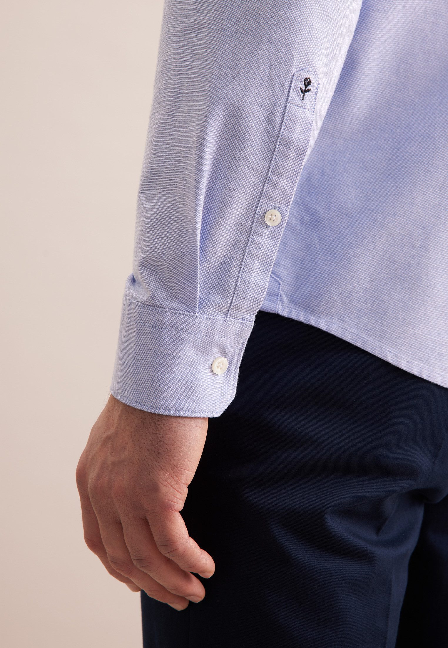 seidensticker Businessoverhemd Regular 1/1 button-down kraag effen