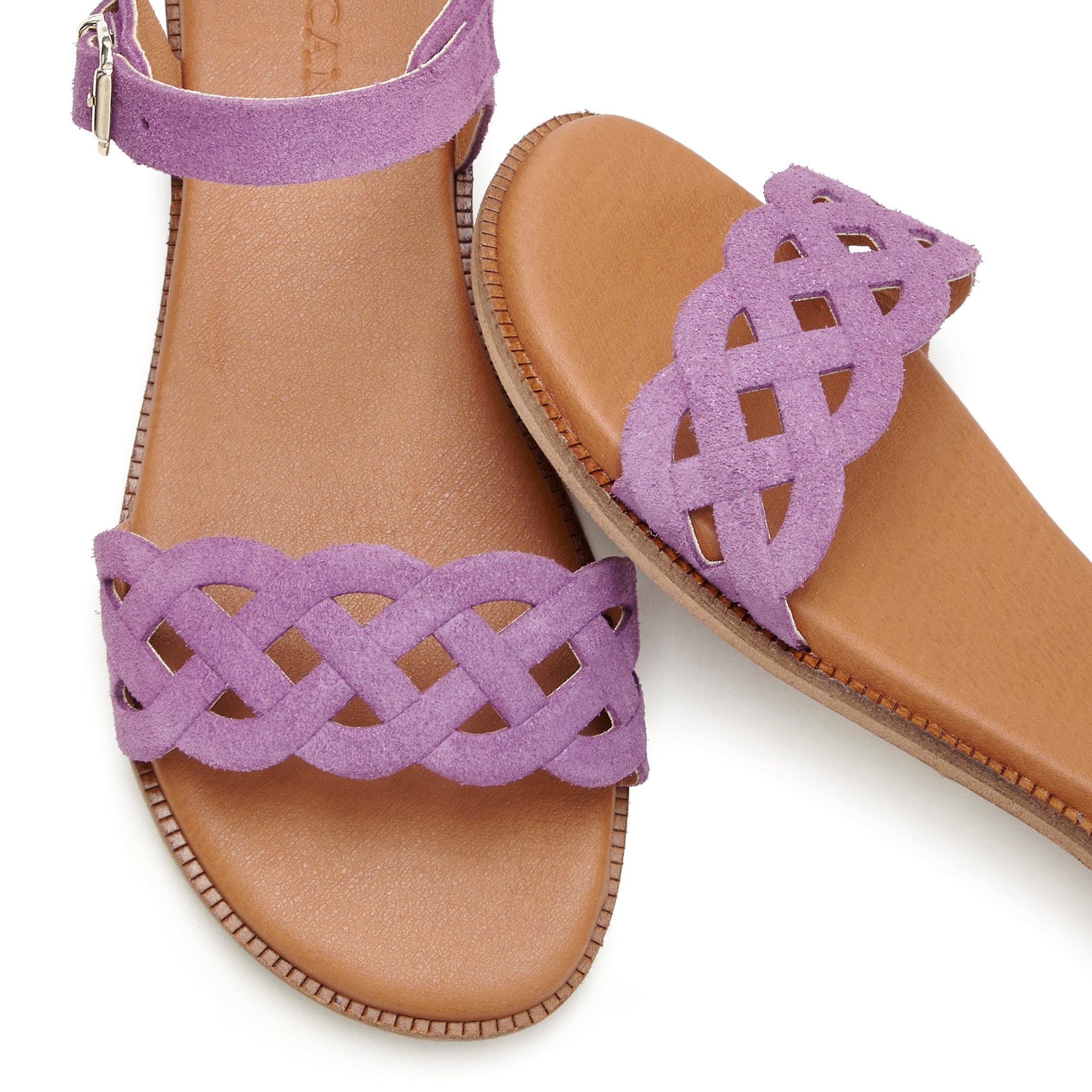 Lascana Sandalen Zomerschoen Sandalette, zomerschoen van leer met uitsparingen en zachte binnenzool
