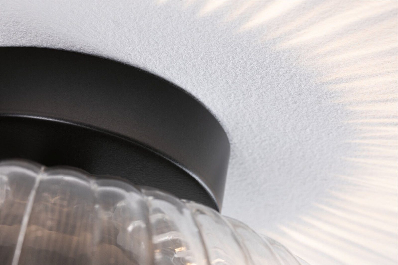 Paulmann Plafondlamp Ruya IP44 E27 230V max. 60W Glas, Zwart mat (1 stuk)