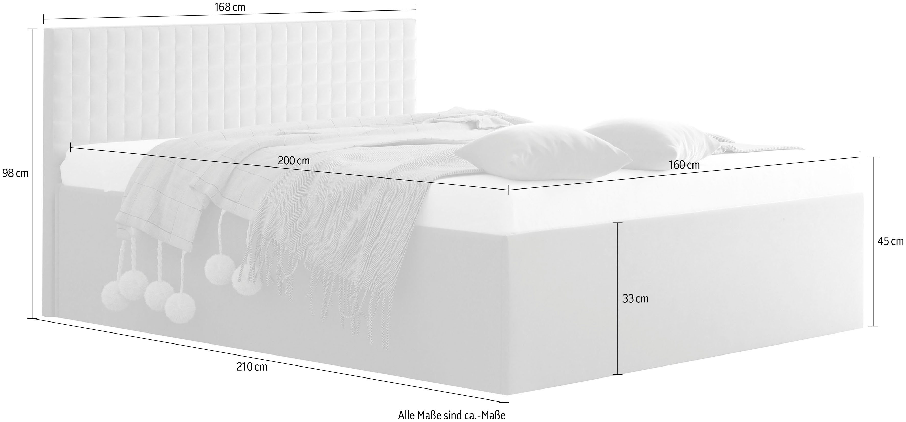 Westfalia Polsterbetten Gestoffeerd bed met bedkist bij uitvoering met matras