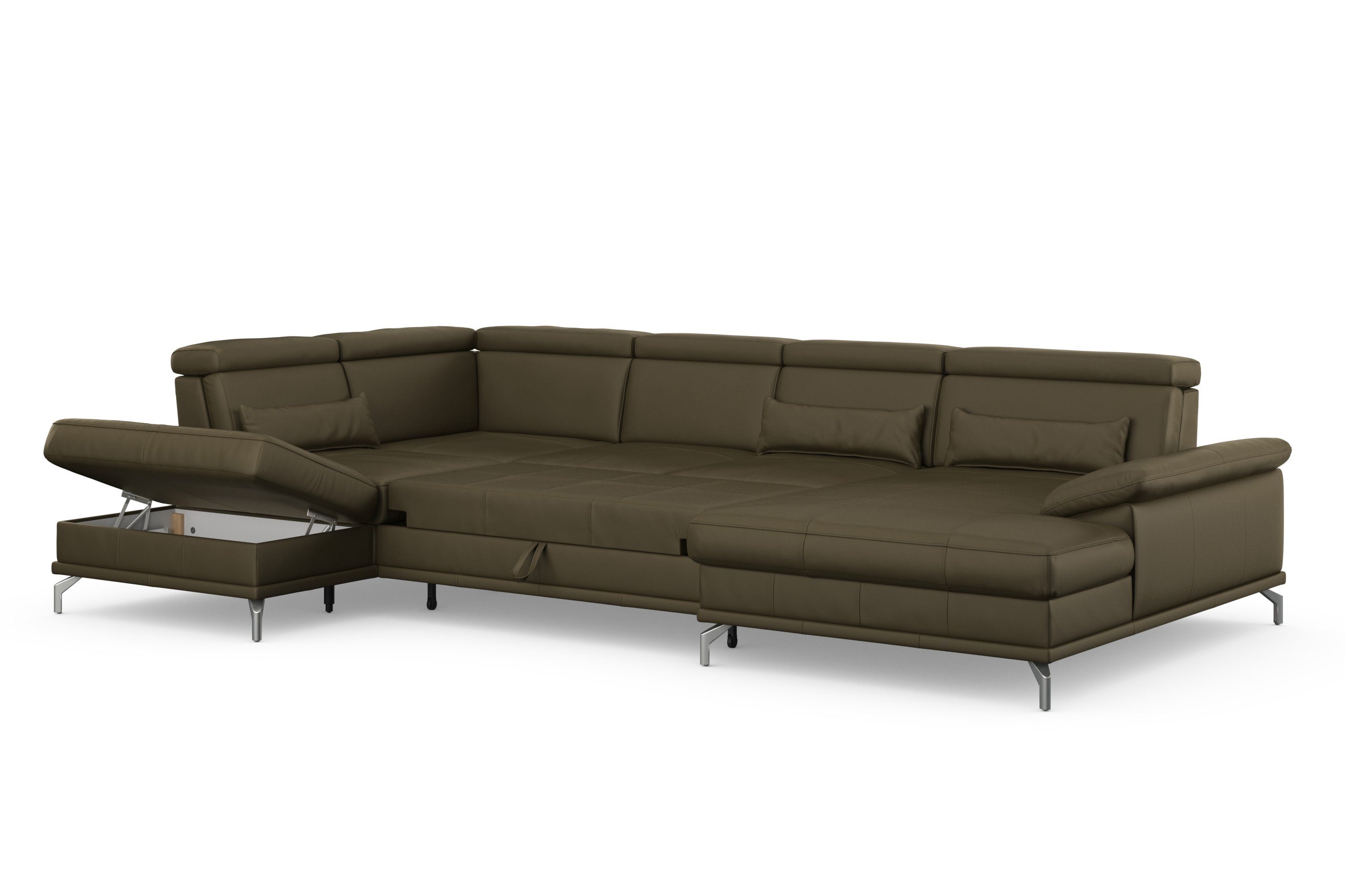 sit&more Zithoek Cabrio U-vorm, met zitdiepteverstelling, arm- en hoofdsteunverstelling