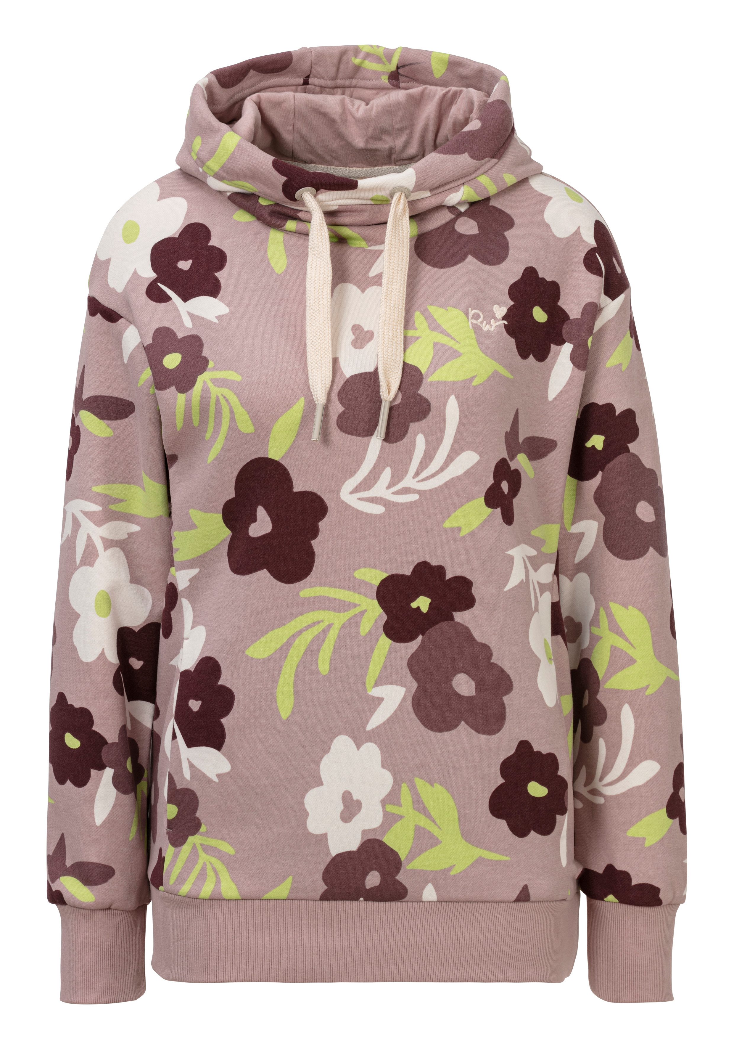 Ragwear Hoodie met bloemetjes all-over print