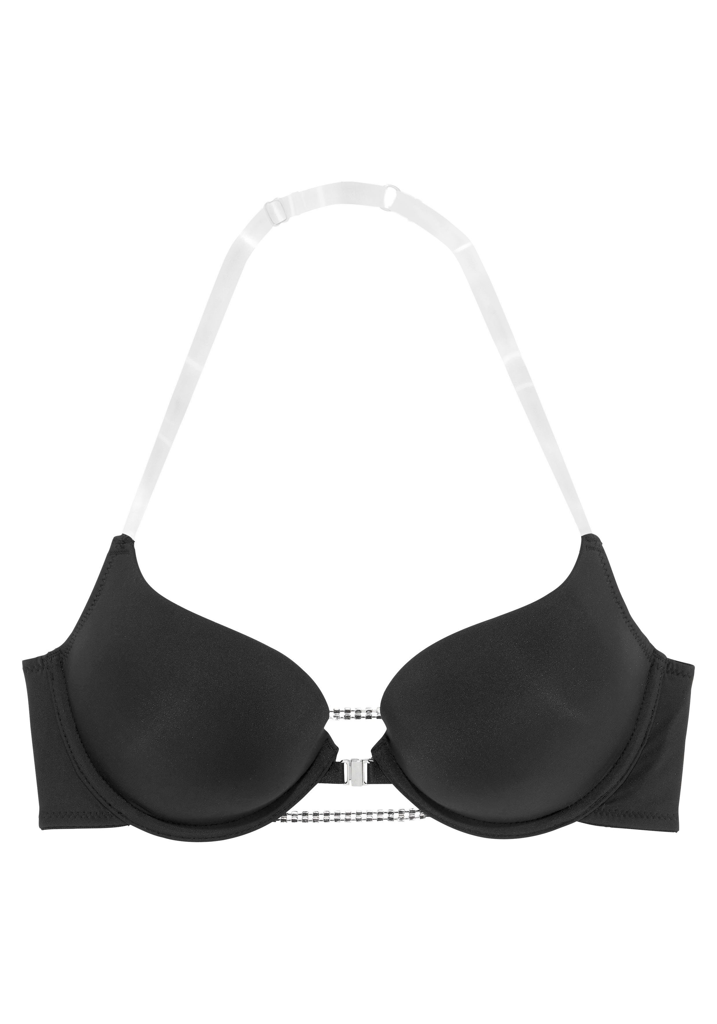 Lascana Push-up-bh met strasachterkant voor diepe ruglijn, sexy ondergoed