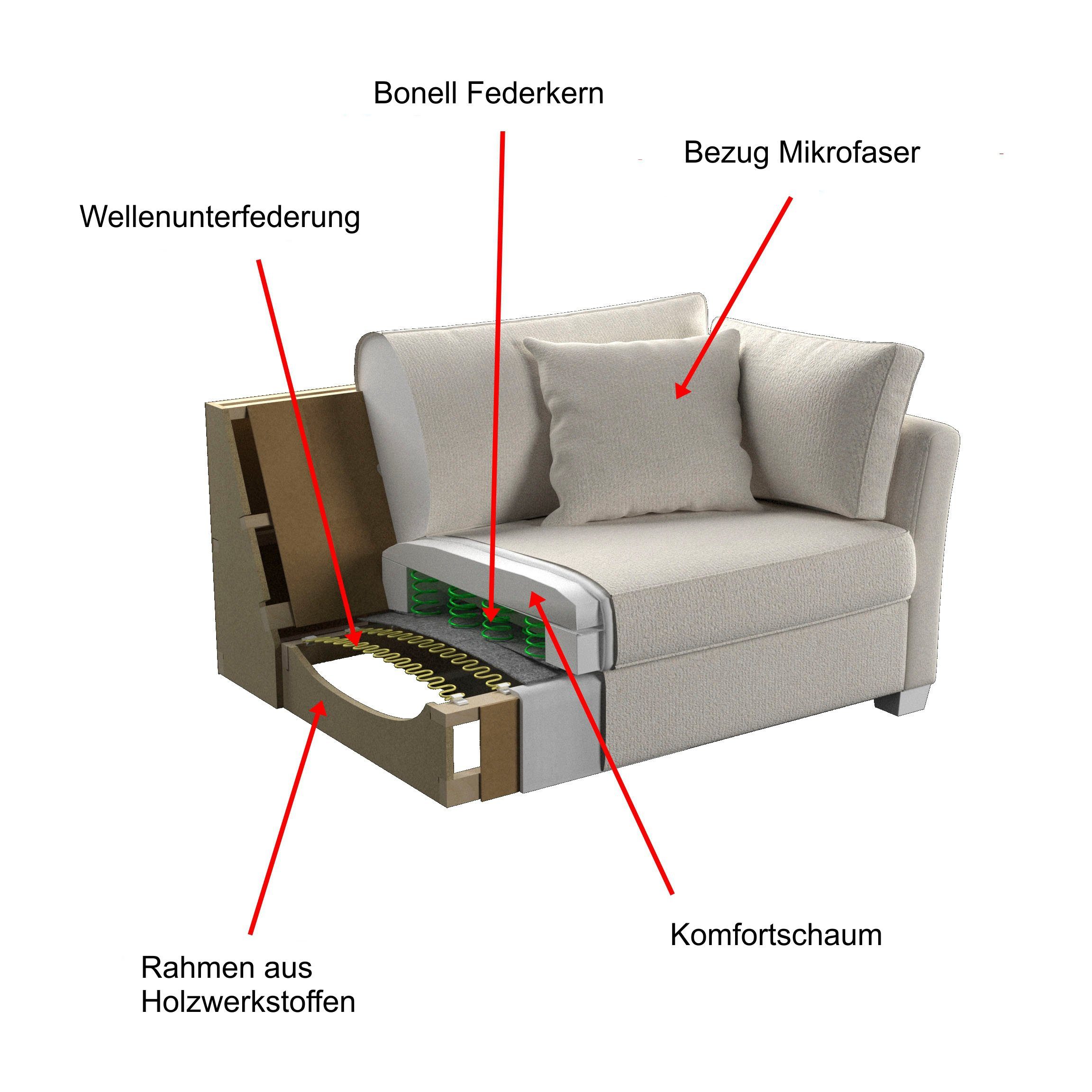Home affaire 2,5-zitsbank California maritieme landelijke stijl, in 3 breedtes, met witgelakte houten poten