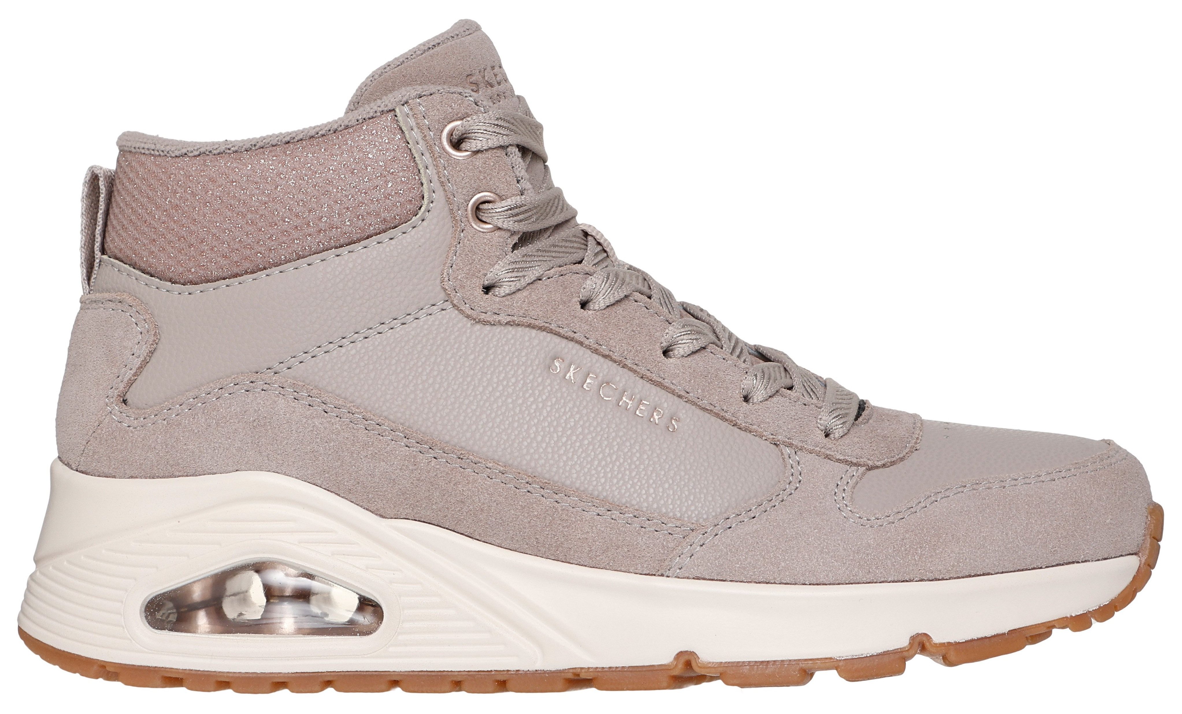 Skechers Sneakers met sleehak UNO-STACRE SHINE High top sneaker, veterboots met luchtkamer zool