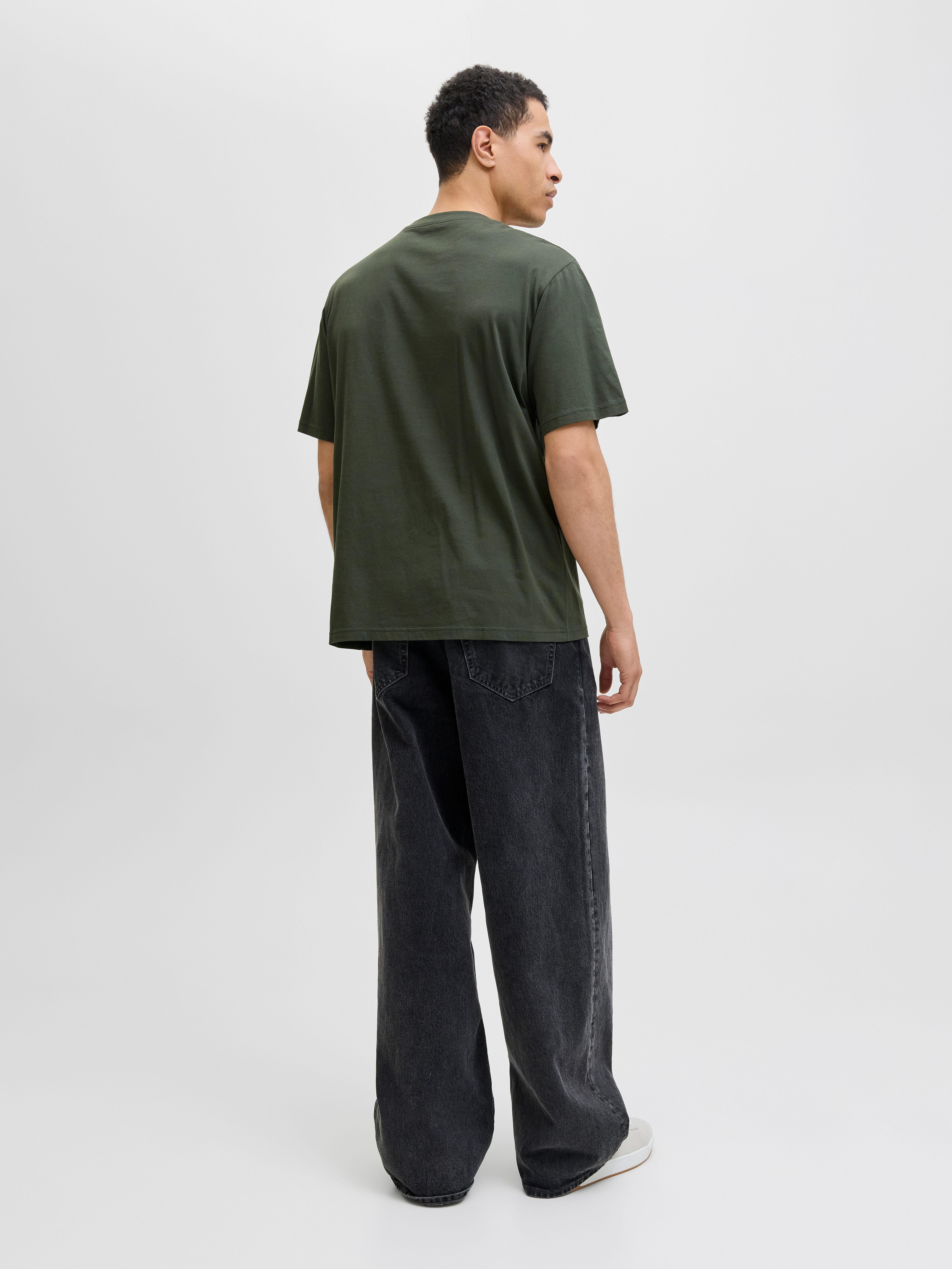 Jack & Jones Shirt met ronde hals JJESTAR met pigmentprint en katoengevoel