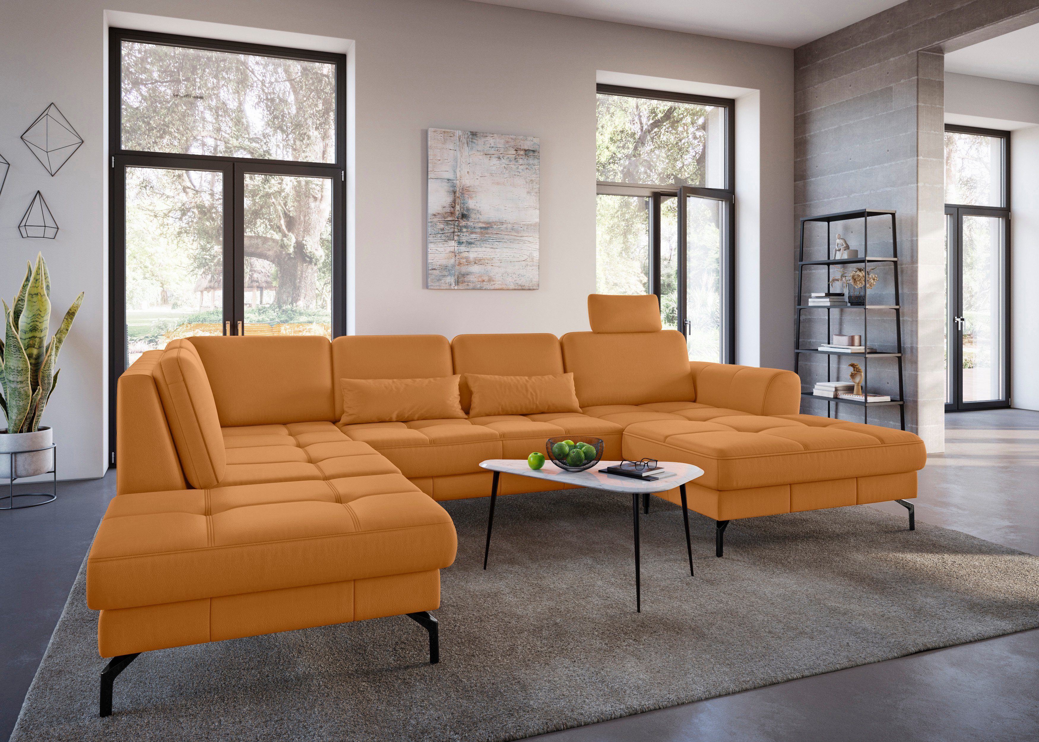 sit&more Zithoek Bendigo U-vorm inclusief zitdiepteverstelling, bodemvrijheid 15 cm, in 2 pootkleuren