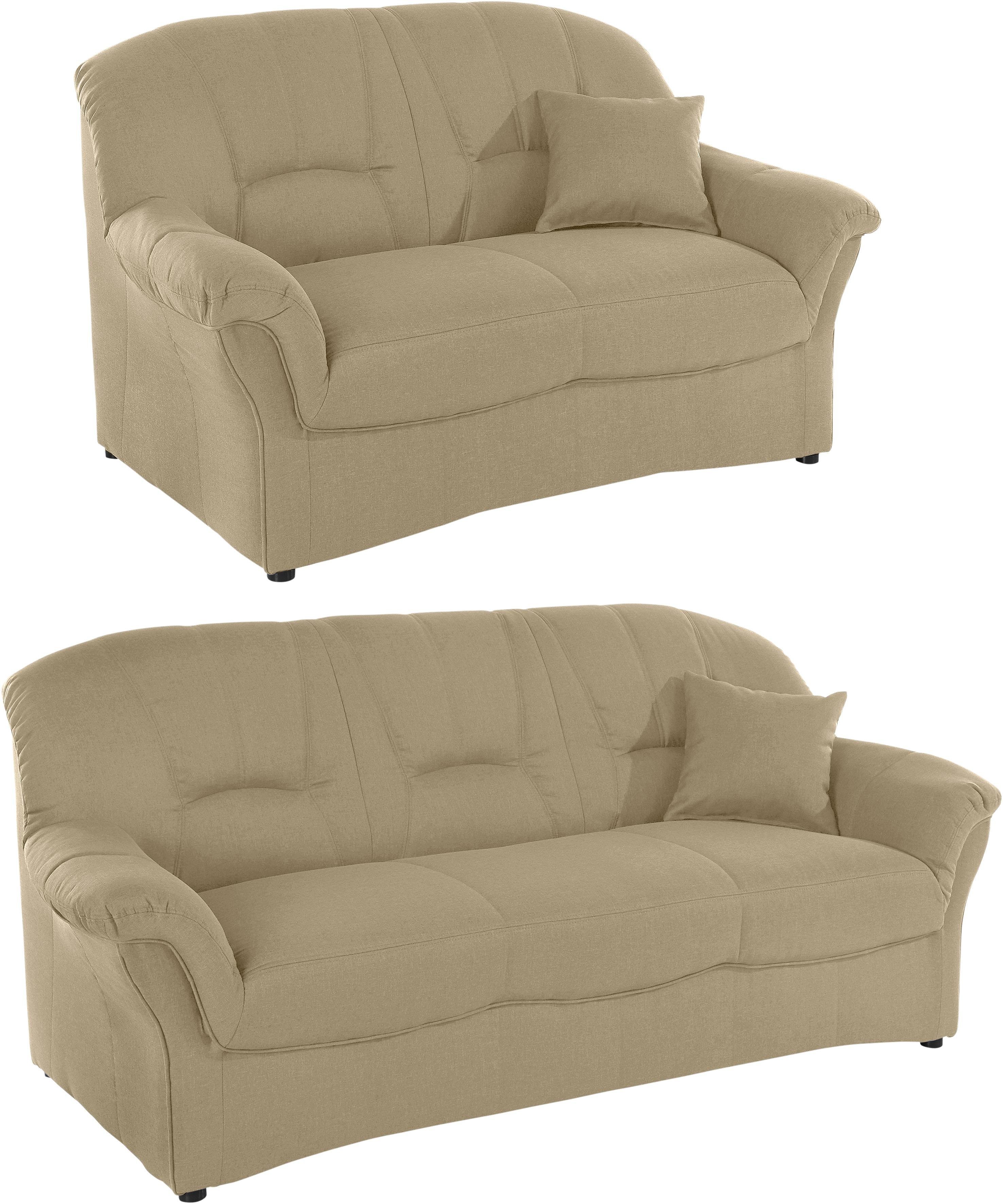 DOMO collection Zithoek Bahia Sitzbelastung 140 kg 3-zits & 2-zits set (set, 2-delig - 2-delig - 2-delig)