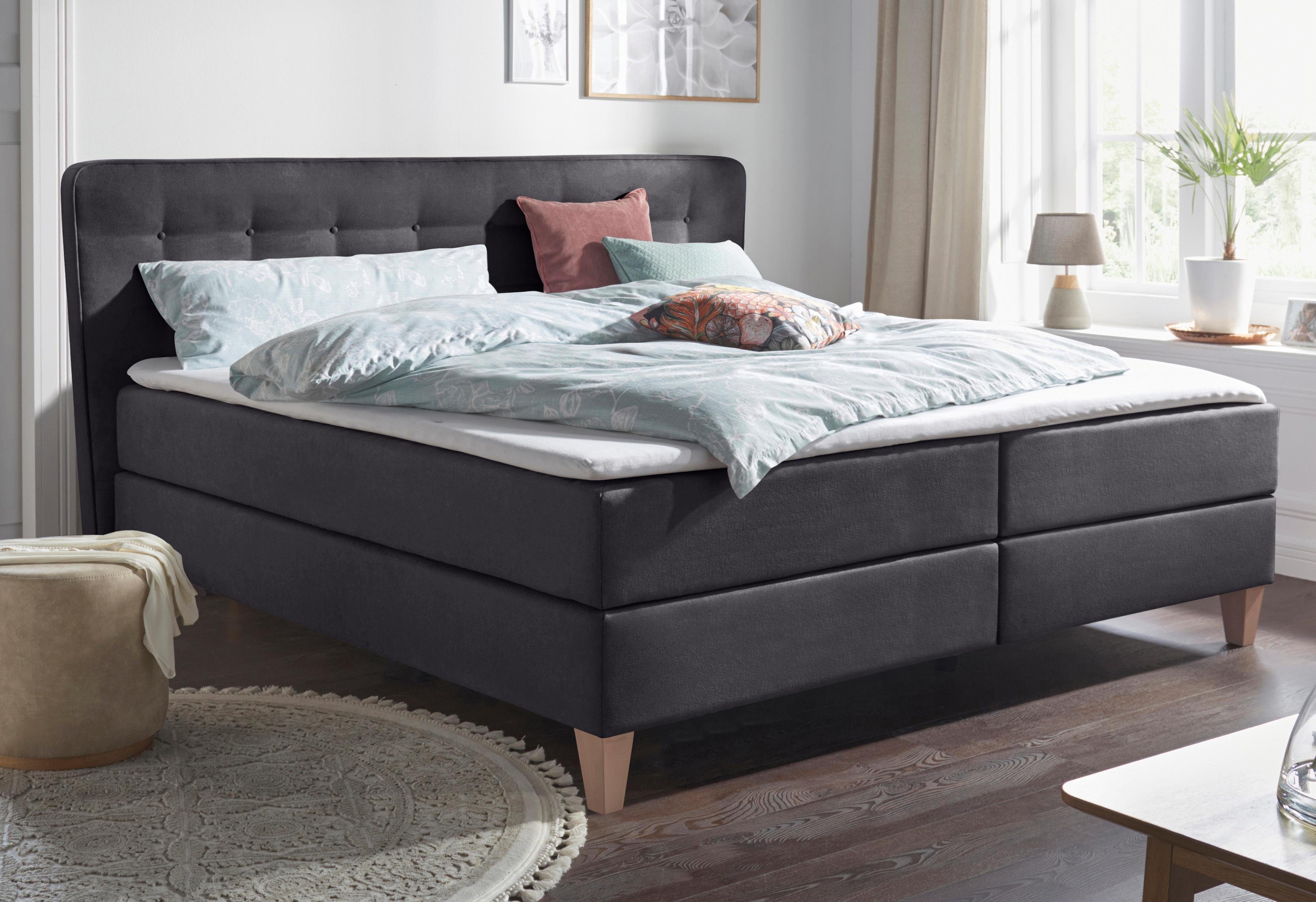 Home affaire Boxspring Ascola incl. topmatras, 5 breedten, 3 uitvoeringen, 2 hardheden