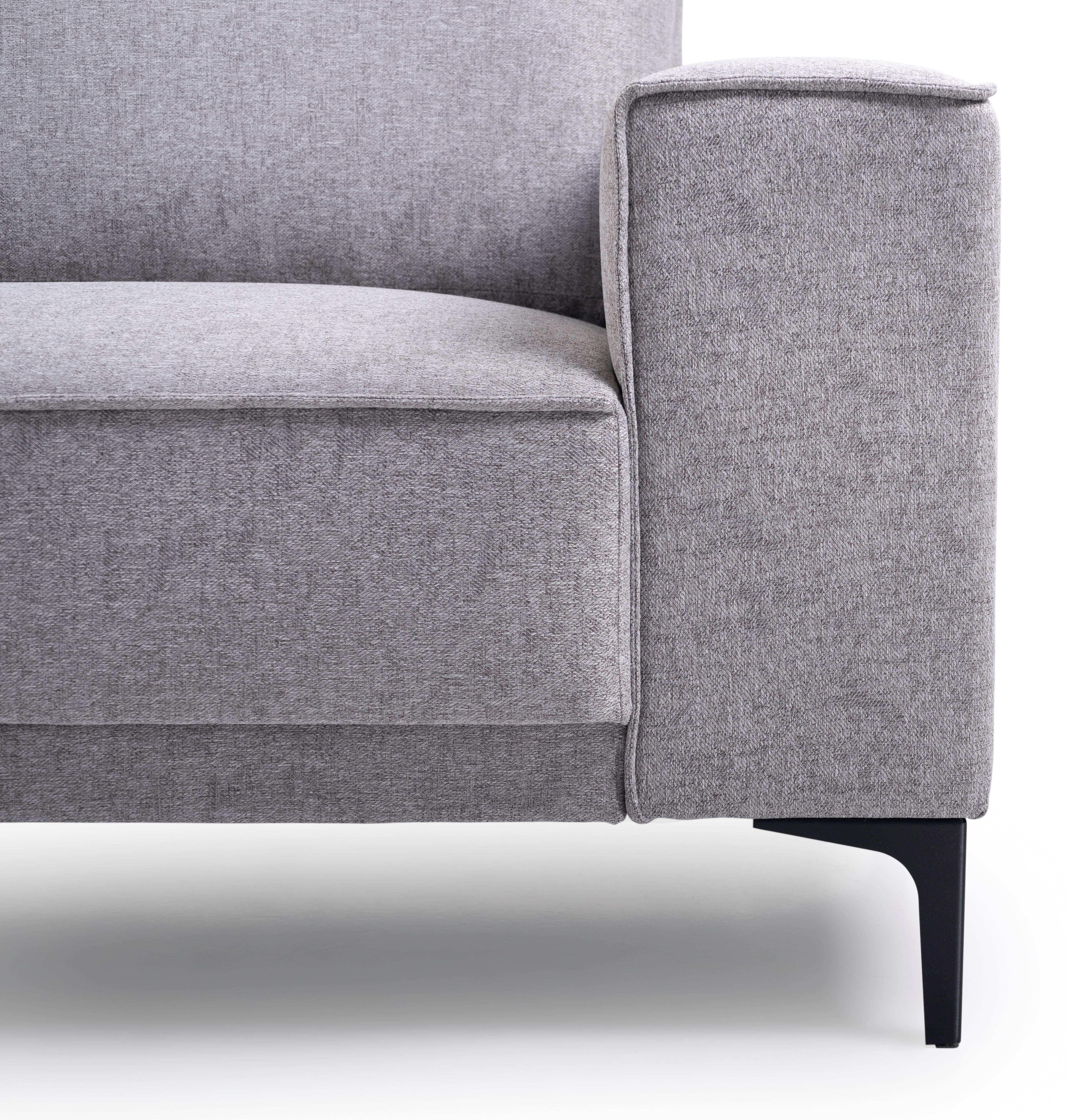 Places of Style 2-zitsbank Compact bank Oland, structuur, platweefsel, luxe microvezel, bouclé