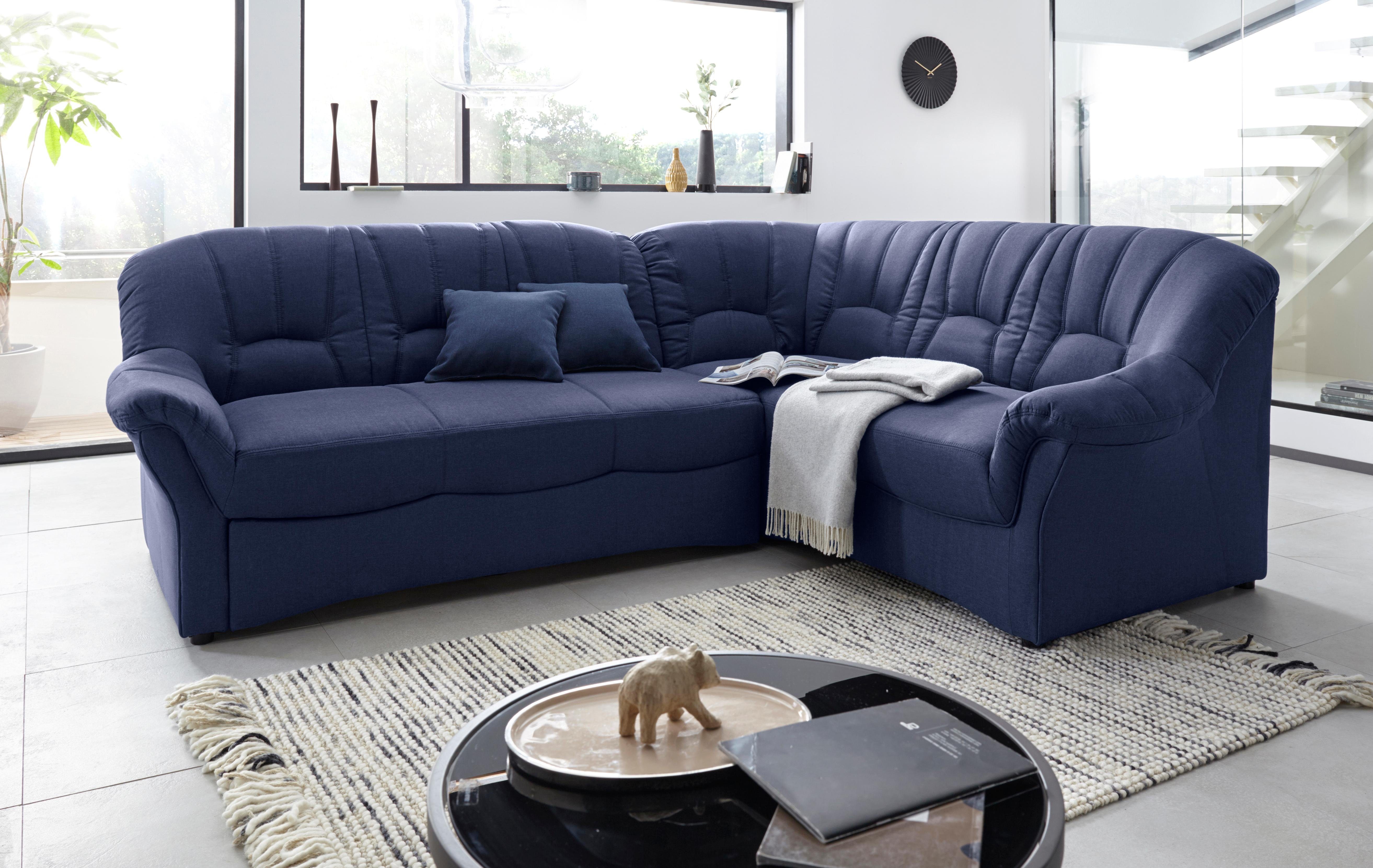 DOMO collection Hoekbank Bahia, tijdloos en elegant, comfortabele armleuningen, L-vorm