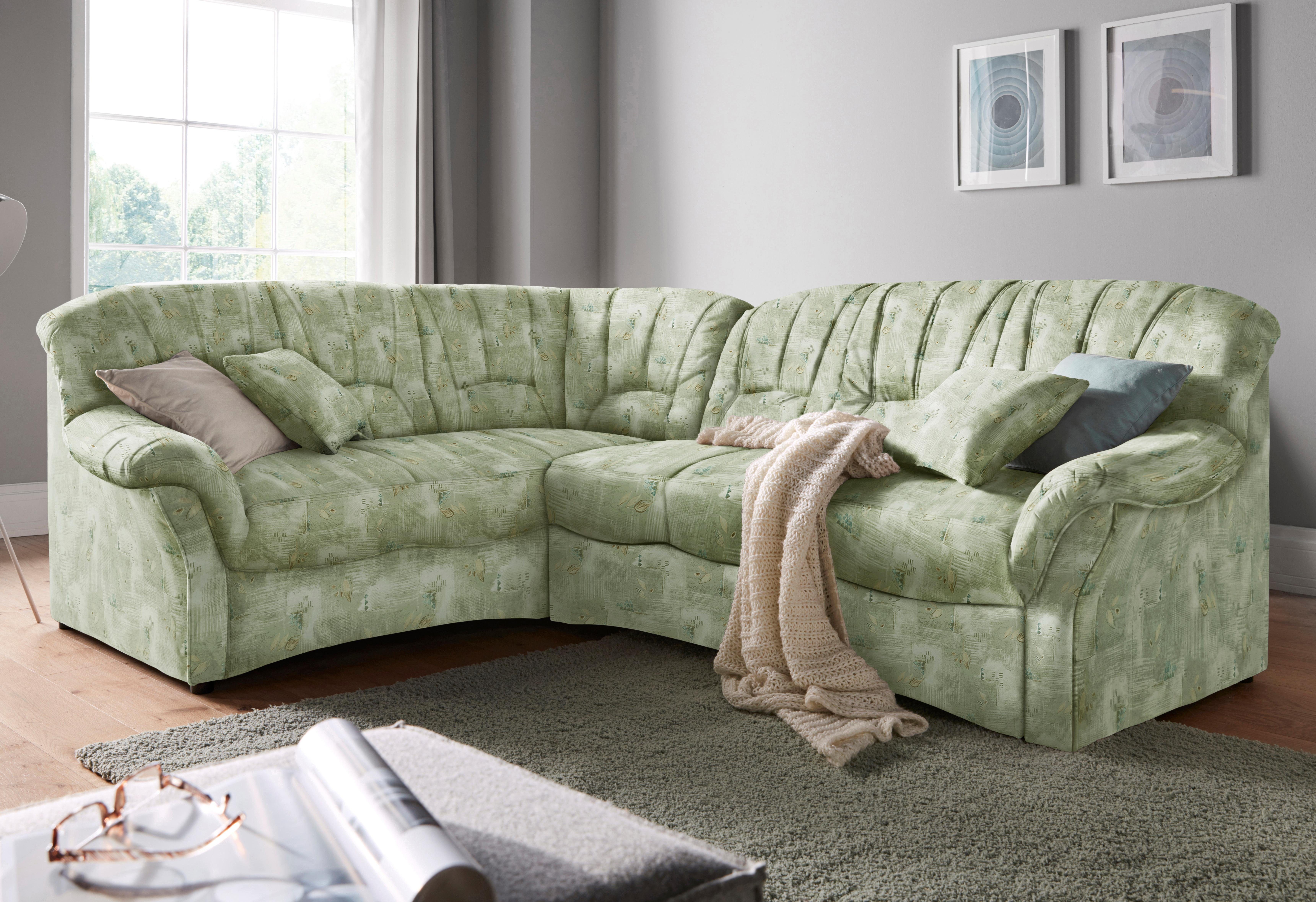 DOMO collection Hoekbank Bahia, tijdloos en elegant, comfortabele armleuningen, L-vorm