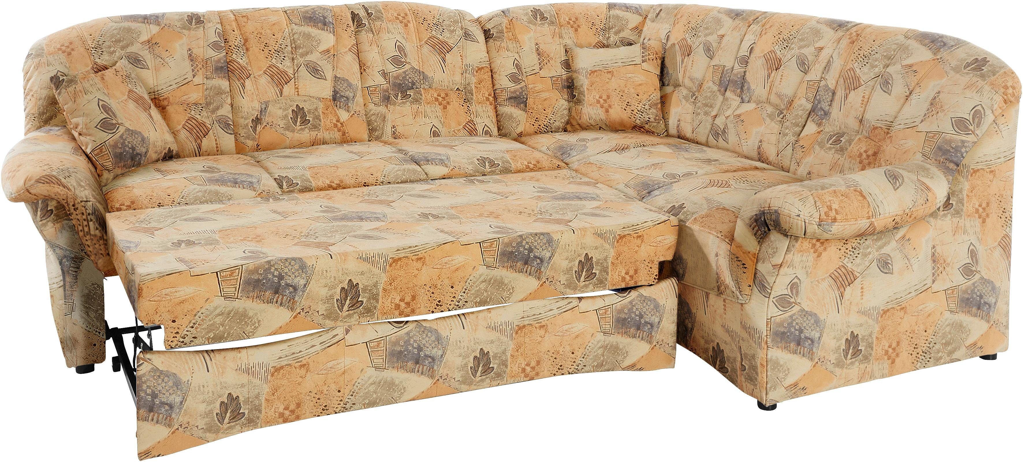DOMO collection Hoekbank Bahia, tijdloos en elegant, comfortabele armleuningen, L-vorm