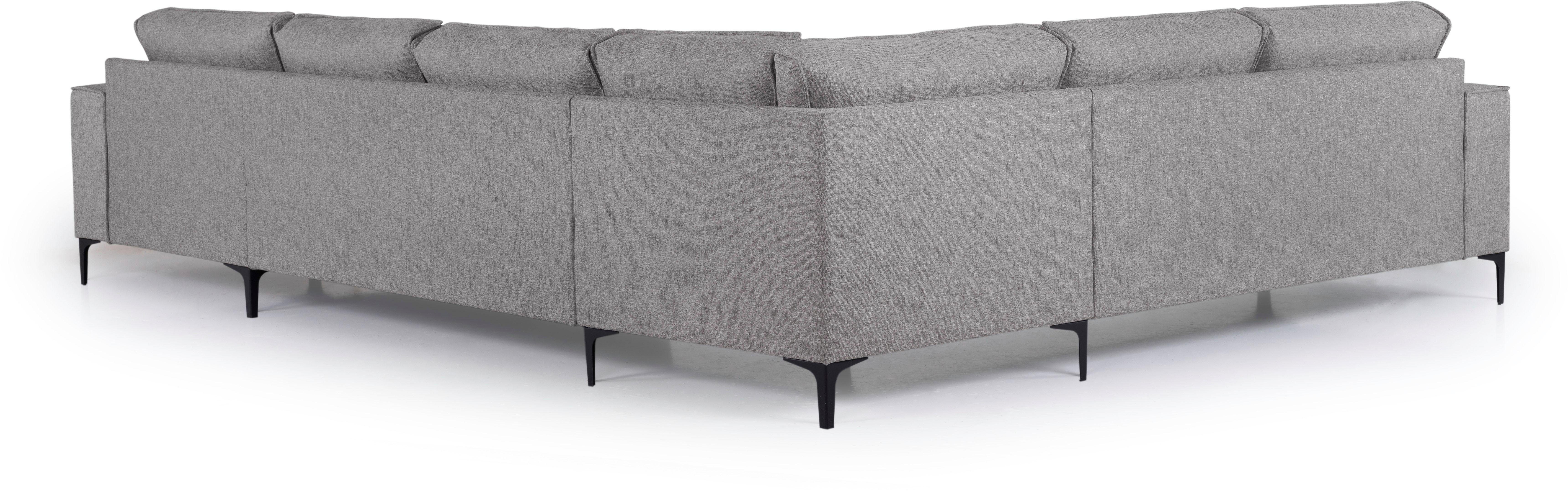 Places of Style Zithoek XXL bank Oland, structuur, platweefsel, luxe microvezel, bouclé