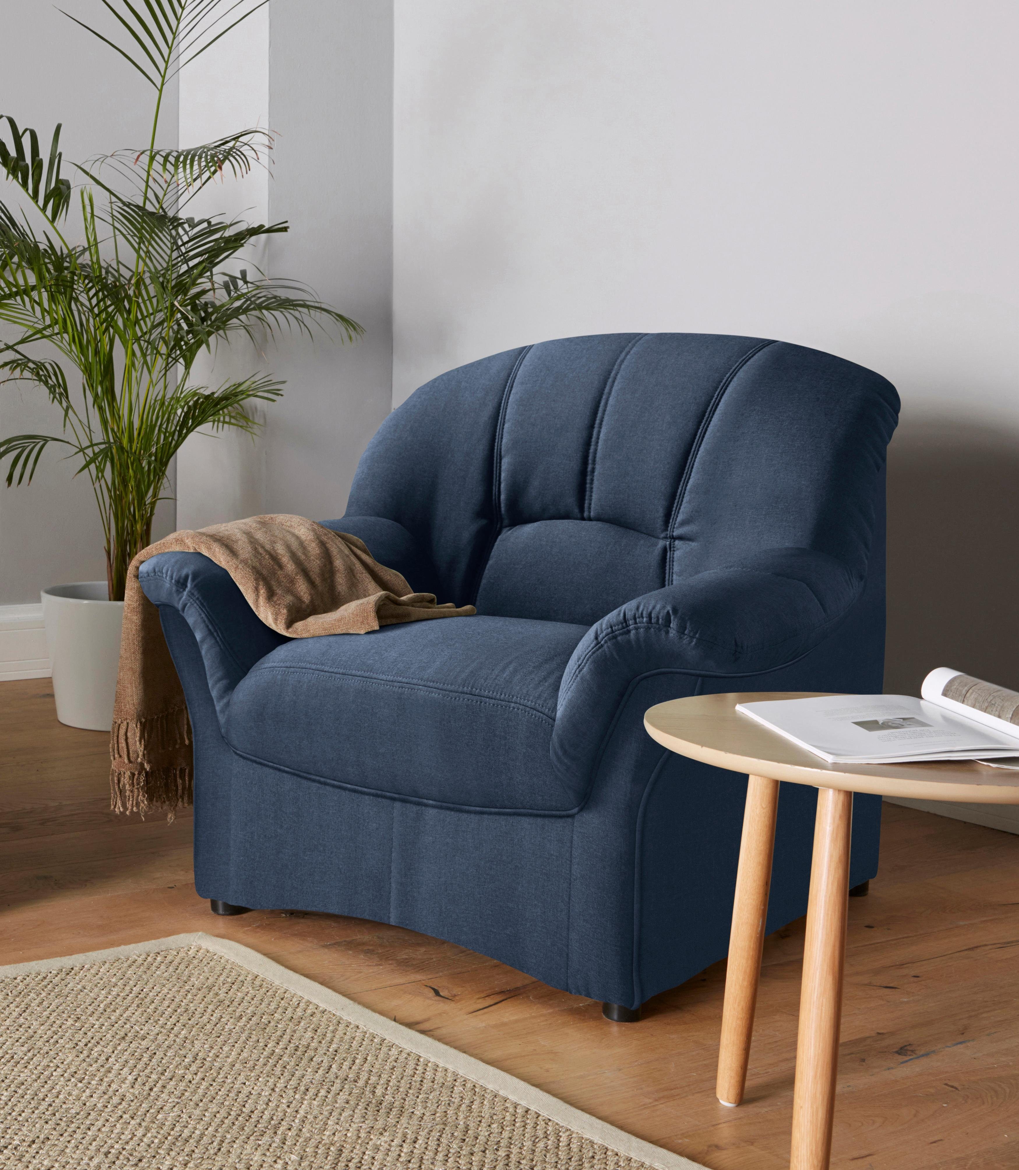 domo collection fauteuil bahia inclusief binnenvering blauw