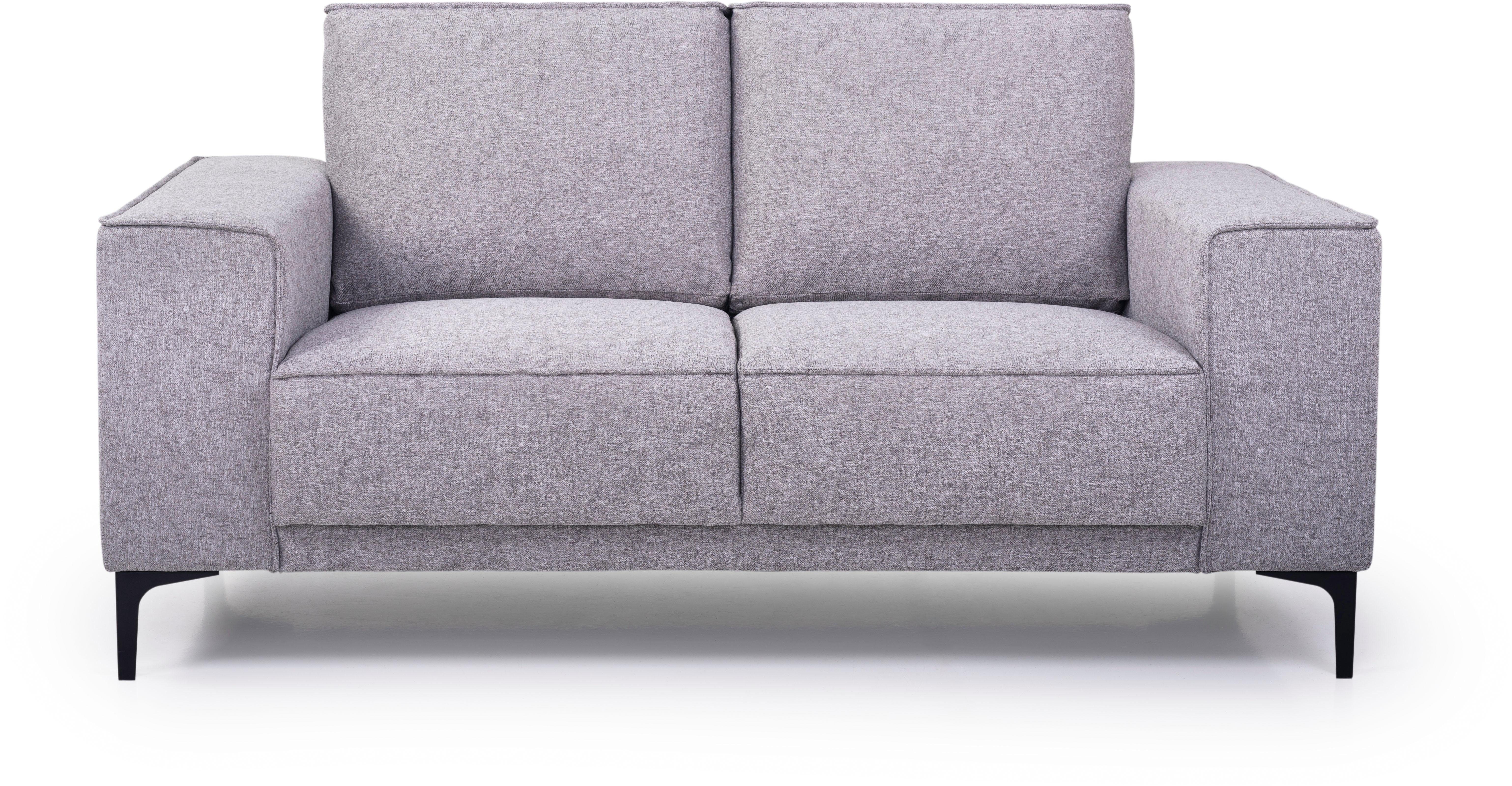 Places of Style 2-zitsbank Compact bank Oland, structuur, platweefsel, luxe microvezel, bouclé