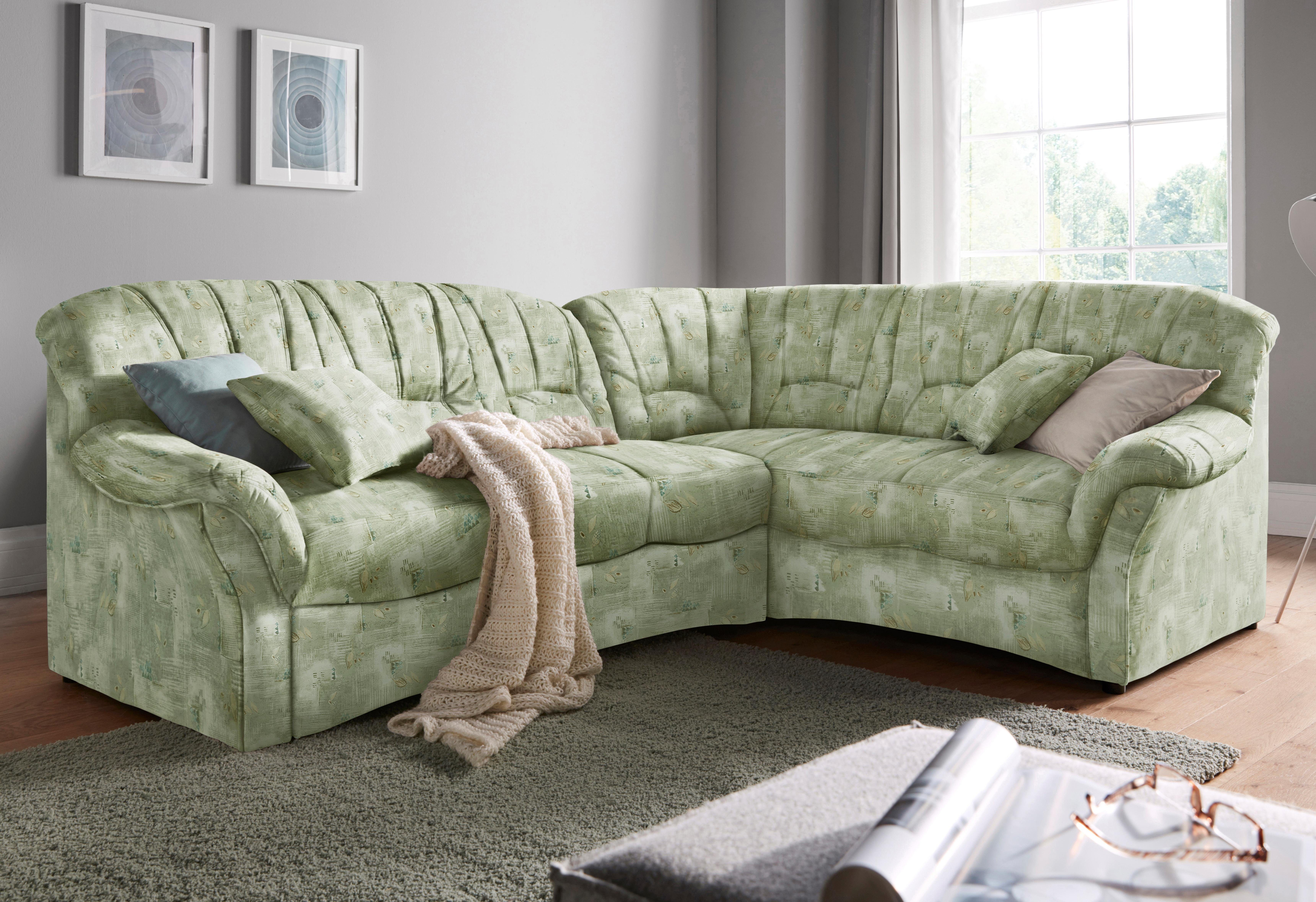 DOMO collection Hoekbank Bahia, tijdloos en elegant, comfortabele armleuningen, L-vorm