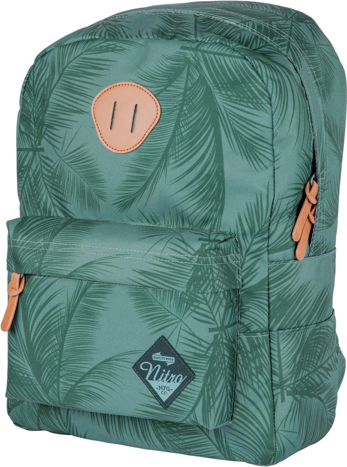 NITRO Vrijetijdsrugzak Urban Classic Daypack met laptopvak, alledaagse rugzak, schoolrugzak kinderen rugzakken groen