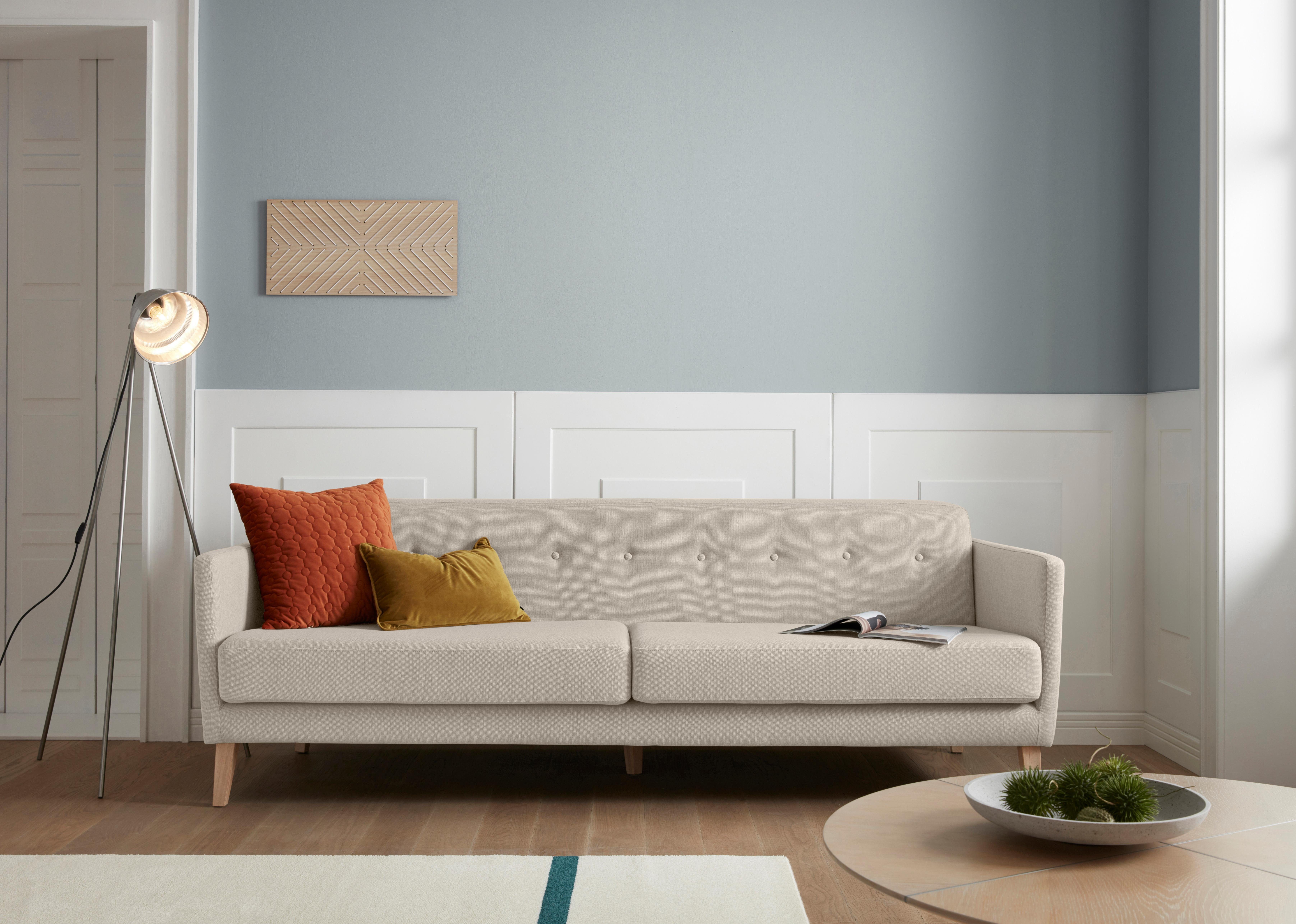 andas 3-zitsbank Raadal in een scandinavisch design, capitonnage, design by morten georgsen beige, 3-zitsbanken