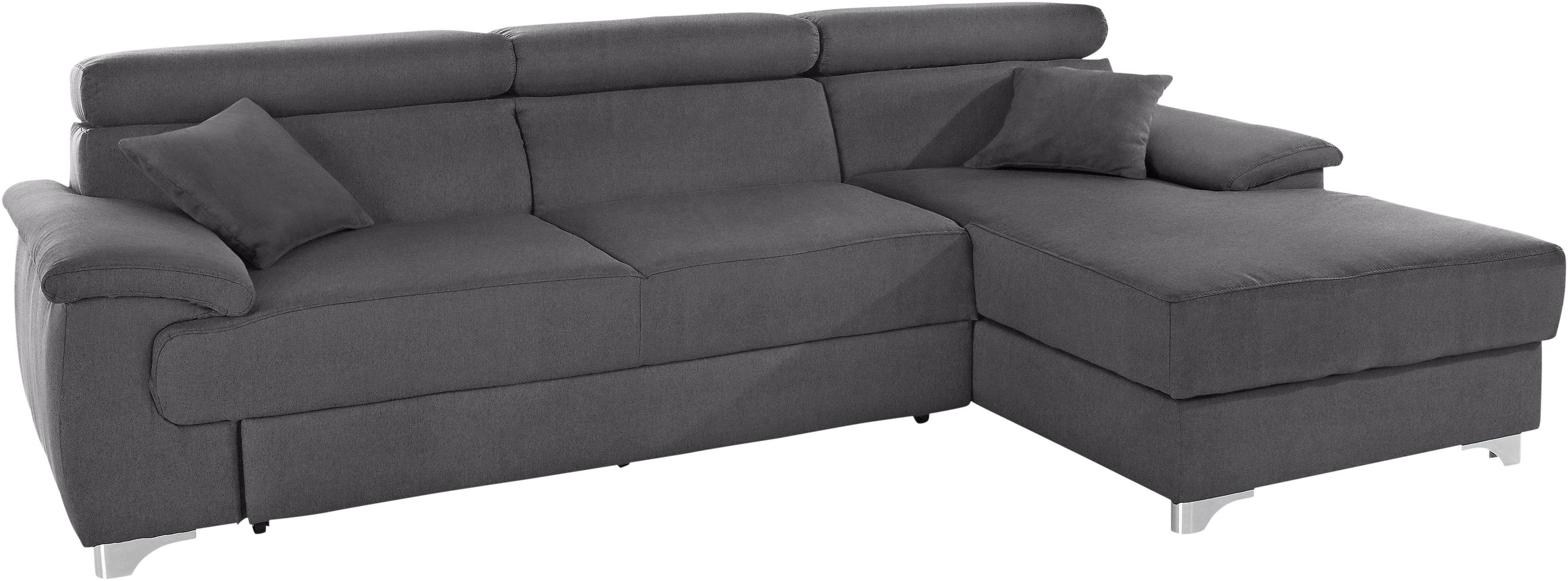 DOMO collection Hoekbank Mira L-vorm naar keuze met bedfunctie en bedkast, elegant en modern