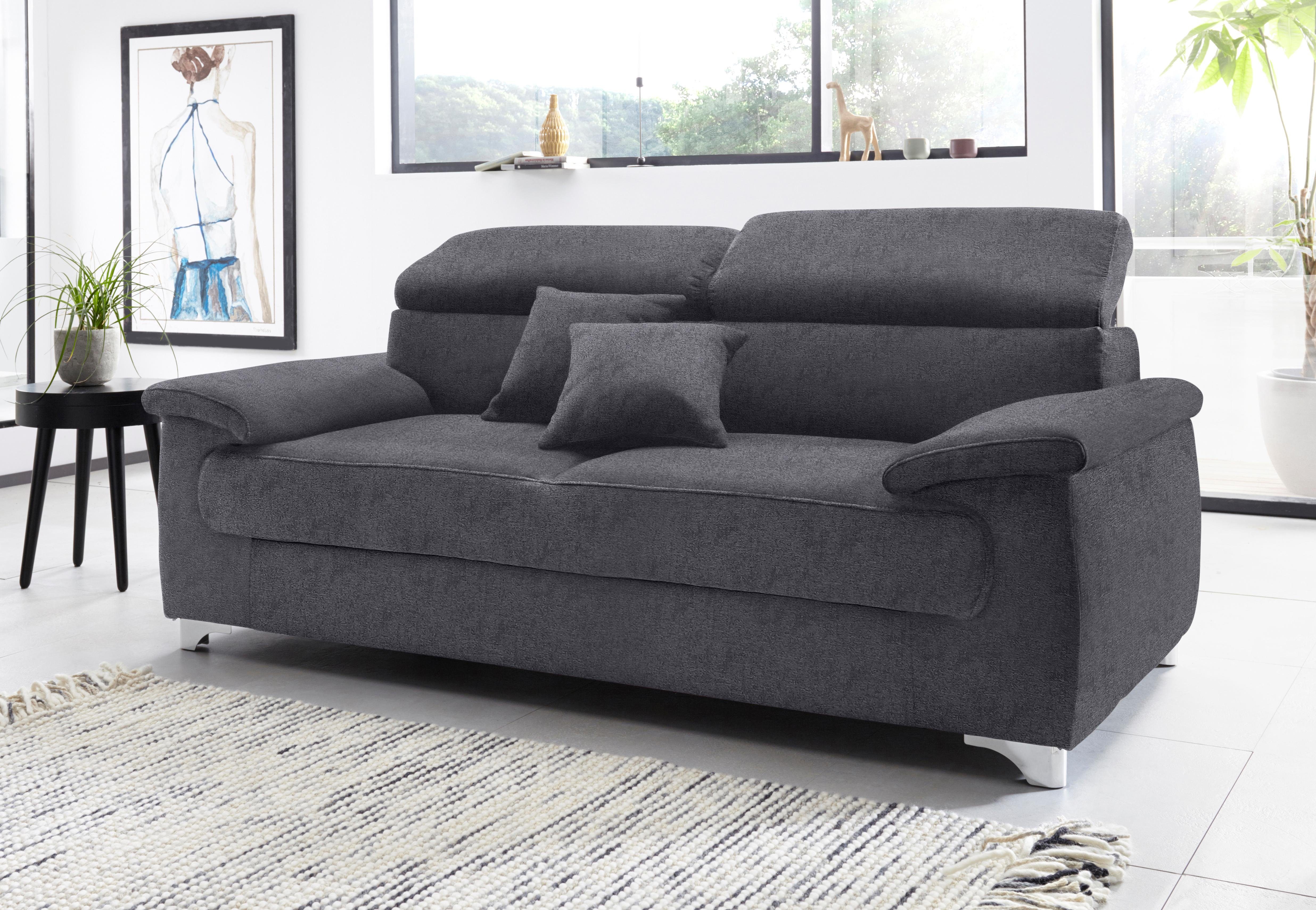 DOMO collection 2,5-zitsbank Mira elegant en modern, comfortabel, vrij in de ruimte te plaatsen