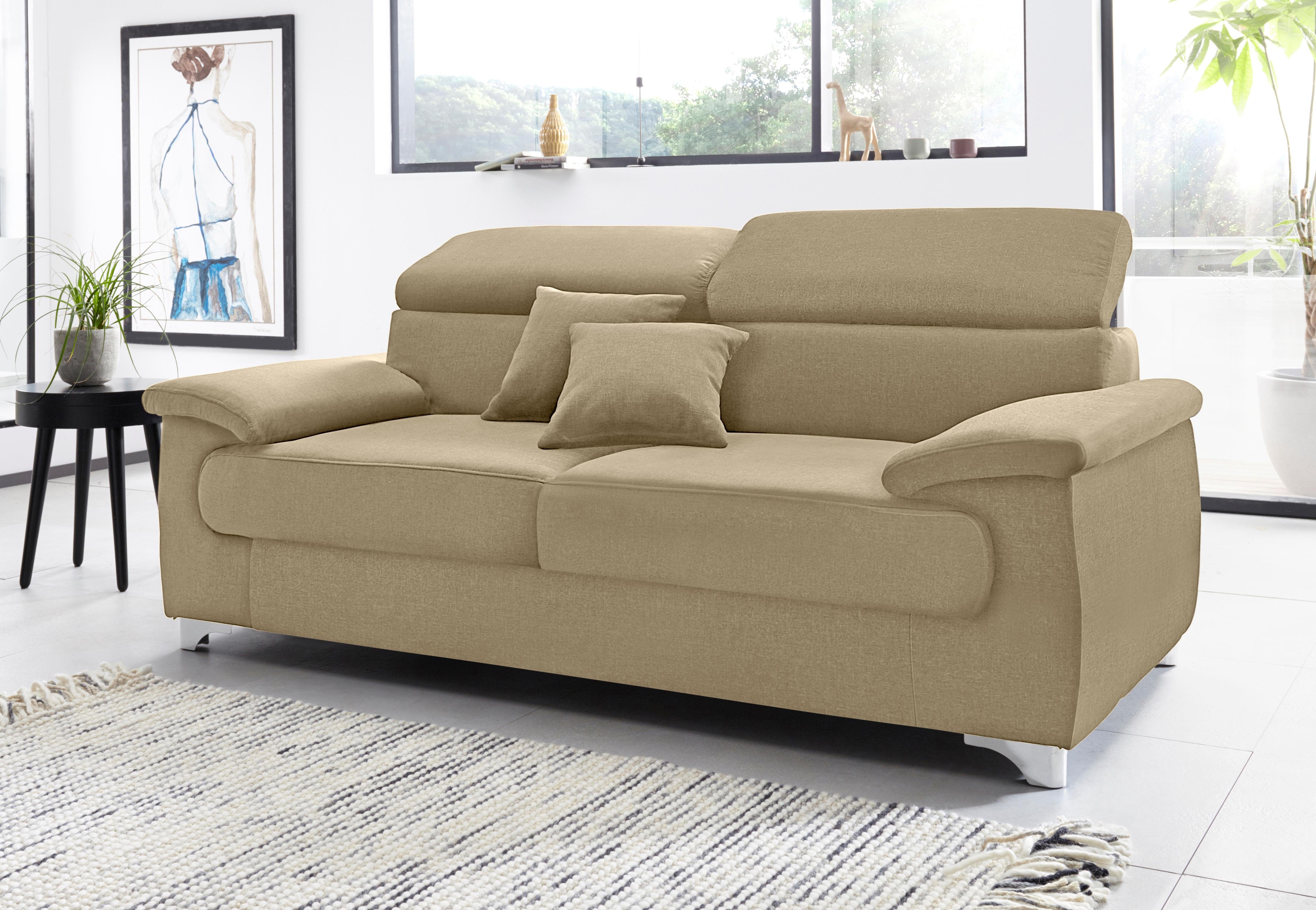 DOMO collection 2,5-zitsbank Mira beige, 2-zitsbanken, 205 cm