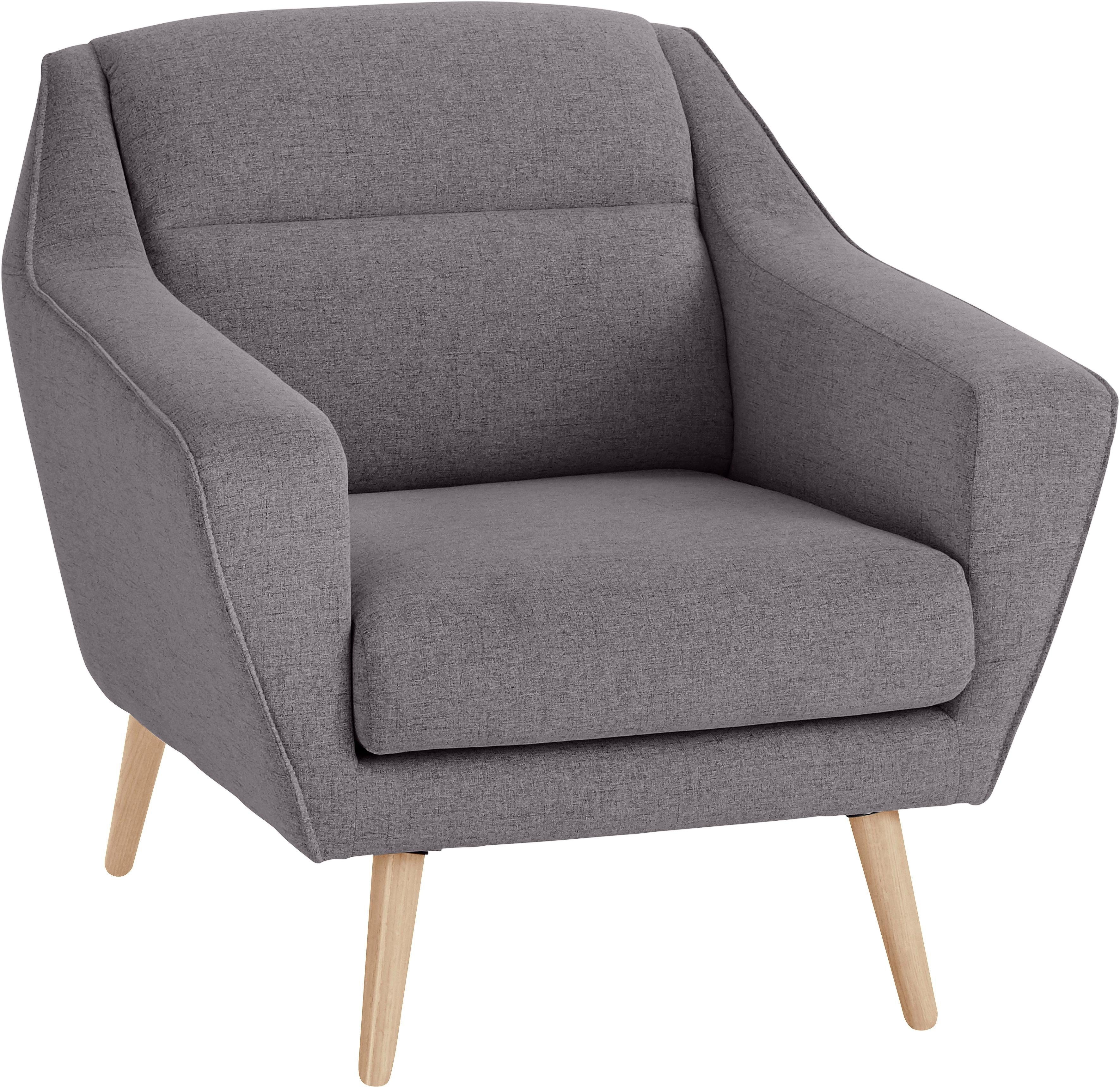 andas Fauteuil Bille met naad in het rugkussen en eikenhouten poten, design by morten georgsen