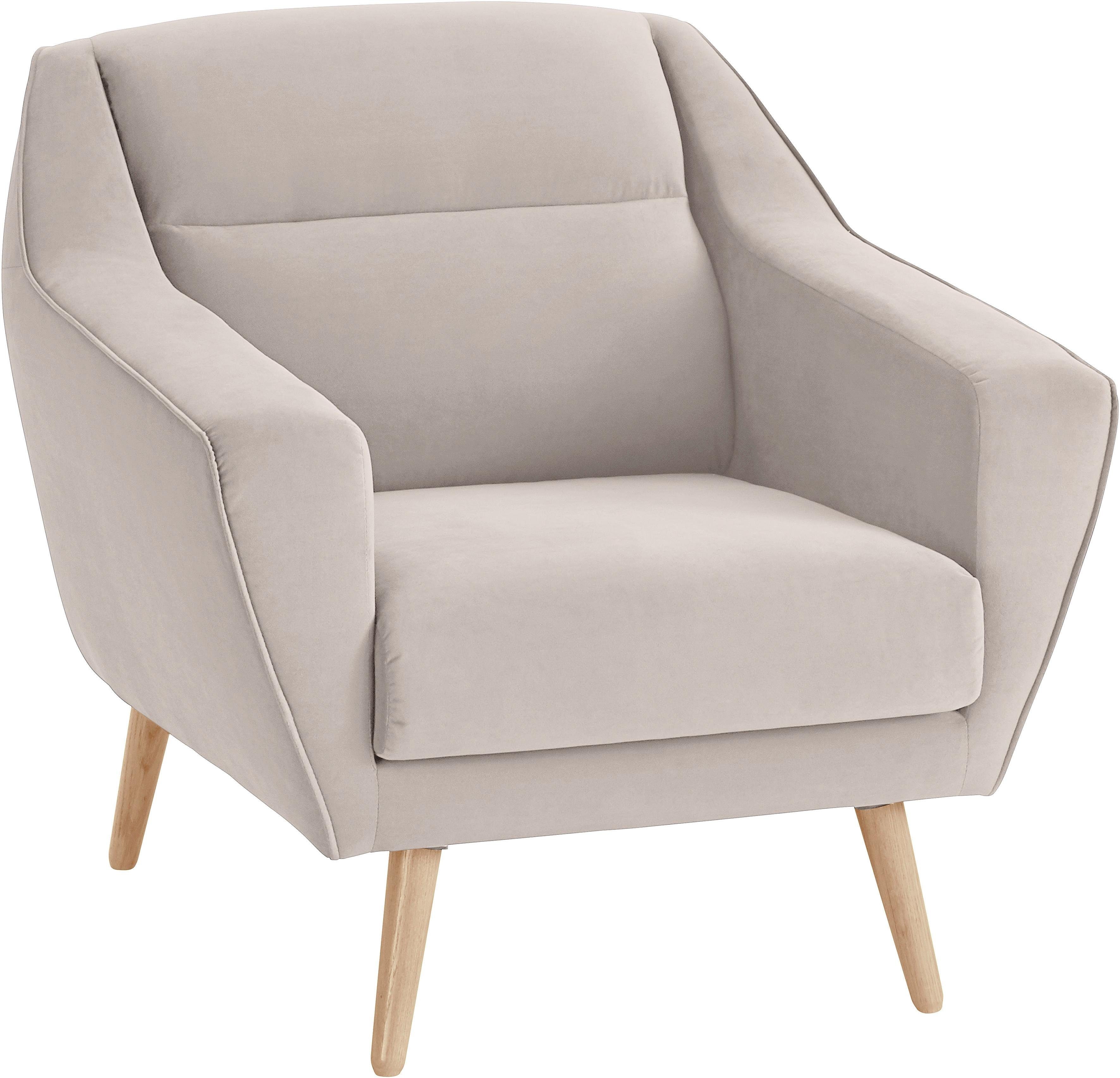 andas Fauteuil Bille met naad in het rugkussen en eikenhouten poten, design by morten georgsen