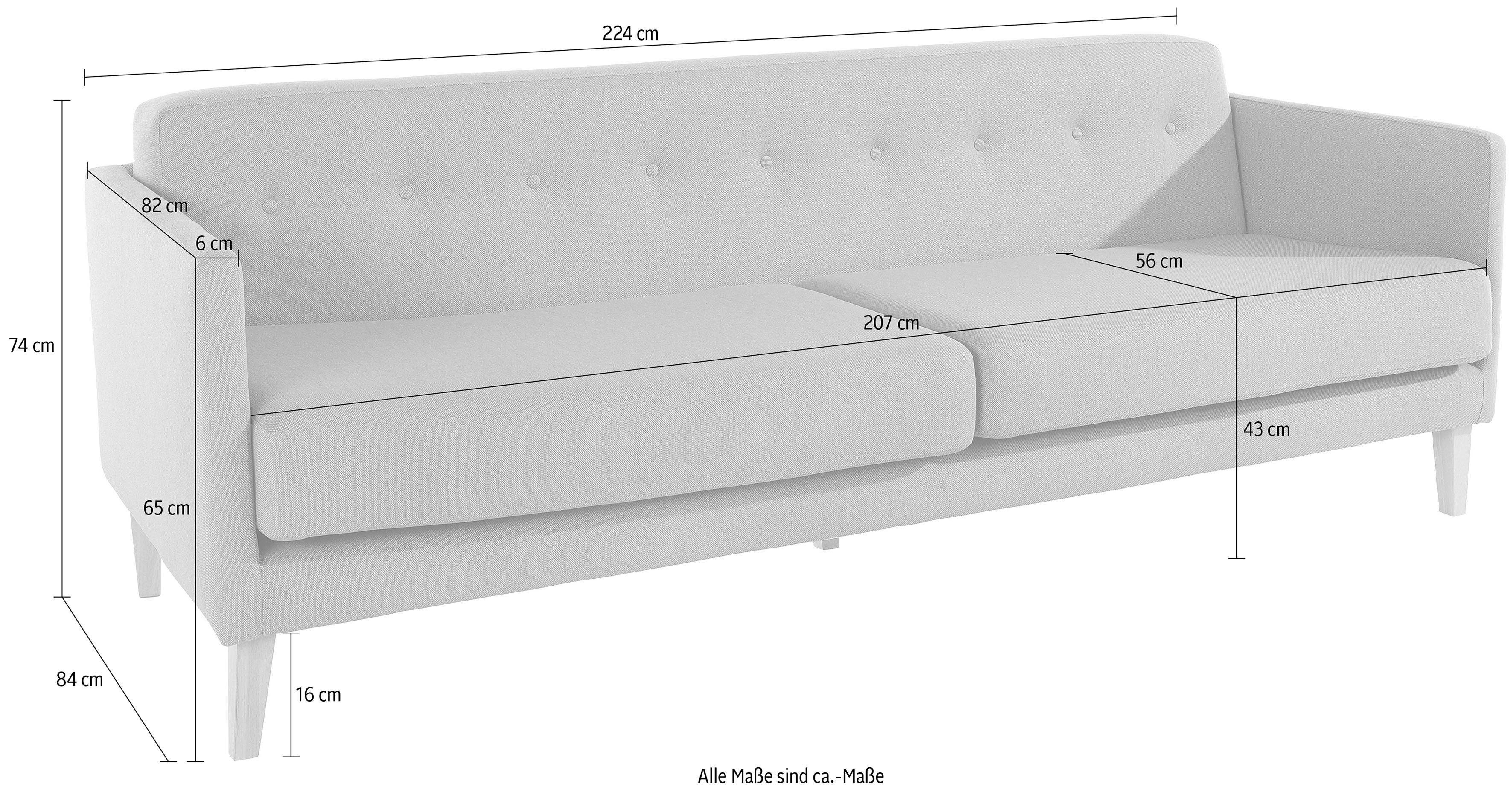 andas 3-zitsbank Raadal in een scandinavisch design, capitonnage, design by morten georgsen