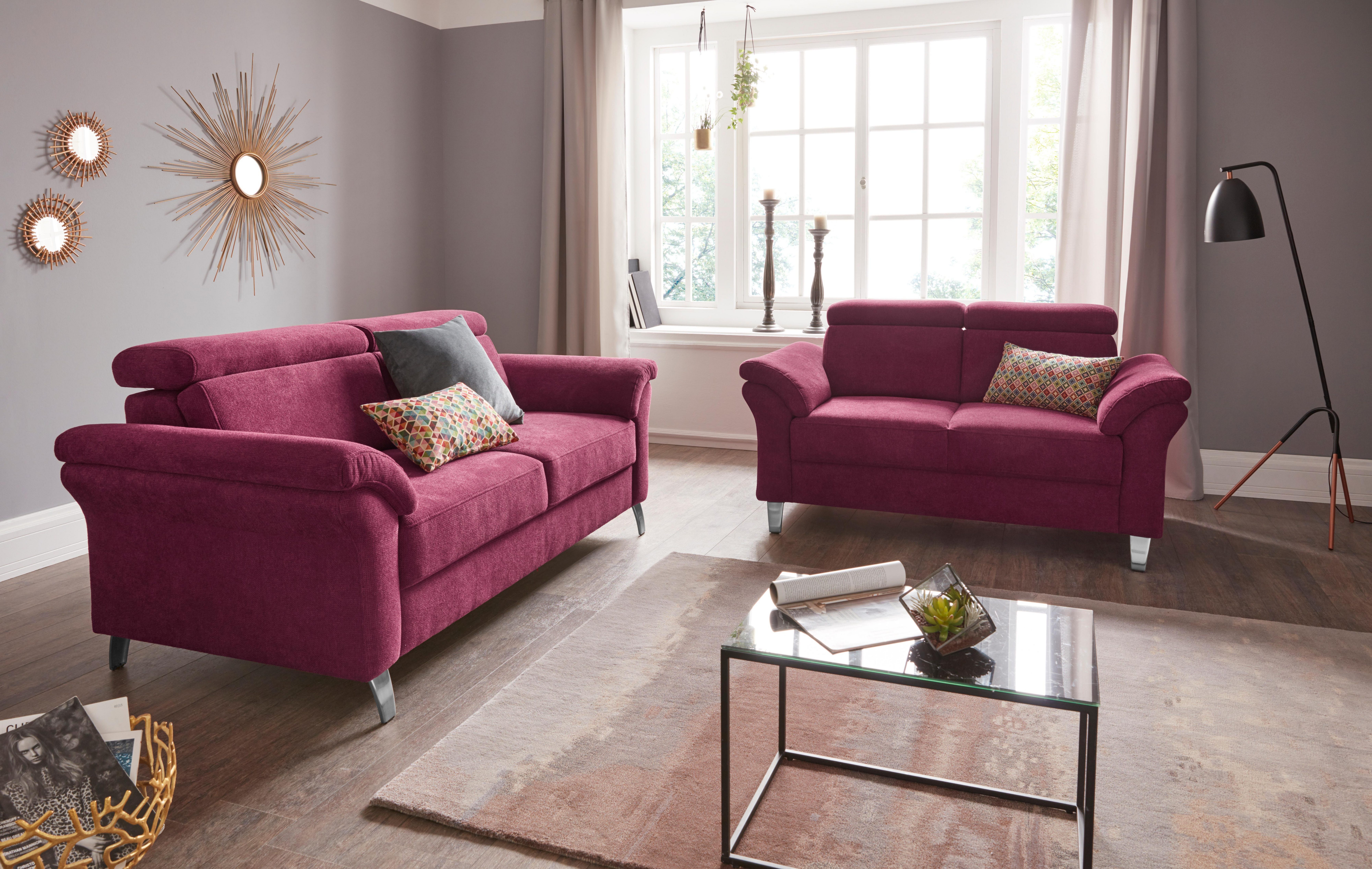 sit&more 2,5-zitsbank Arngast met binnenvering en verstelbare hoofdsteun