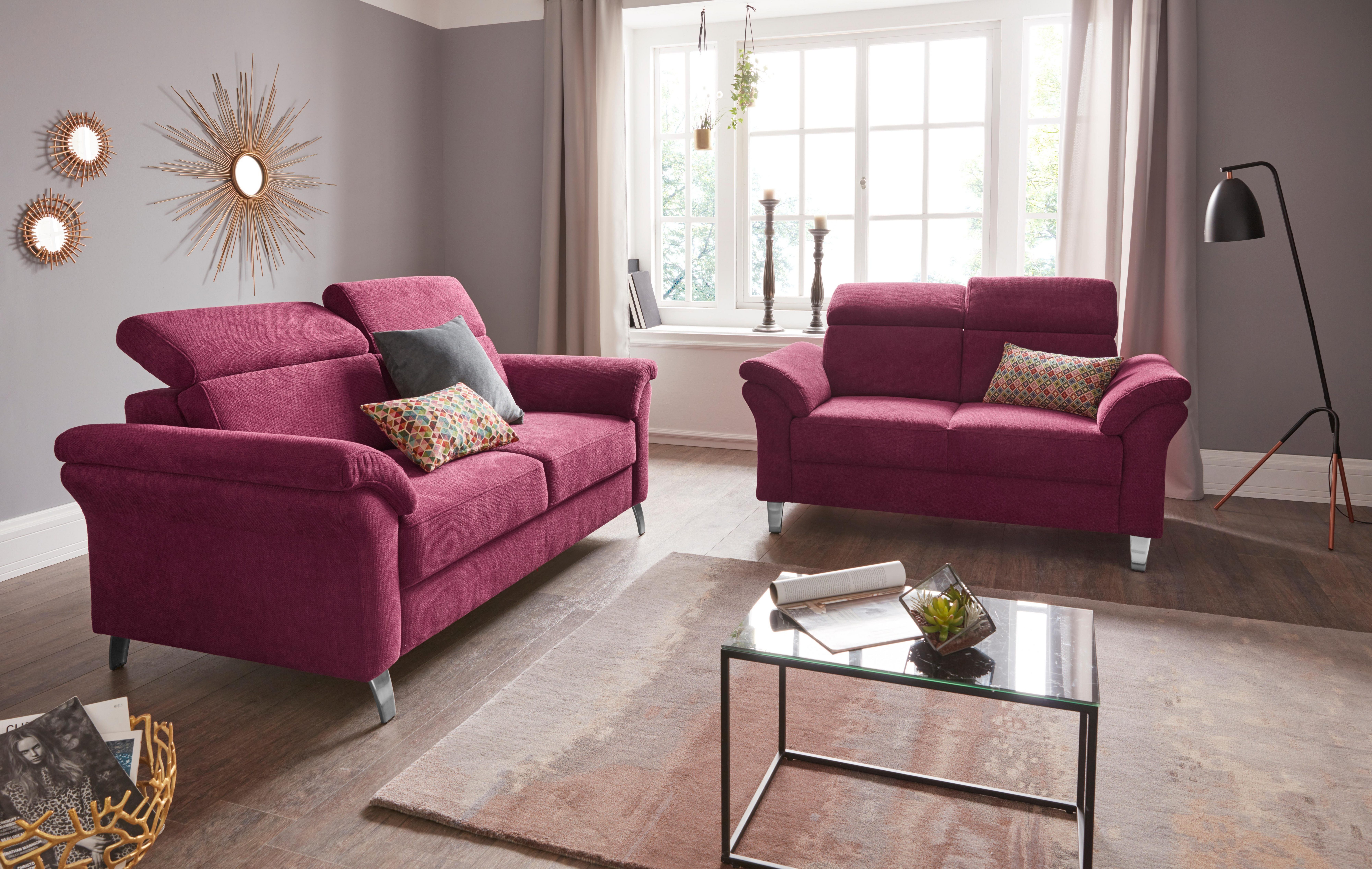 sit&more 2,5-zitsbank Arngast met binnenvering en verstelbare hoofdsteun