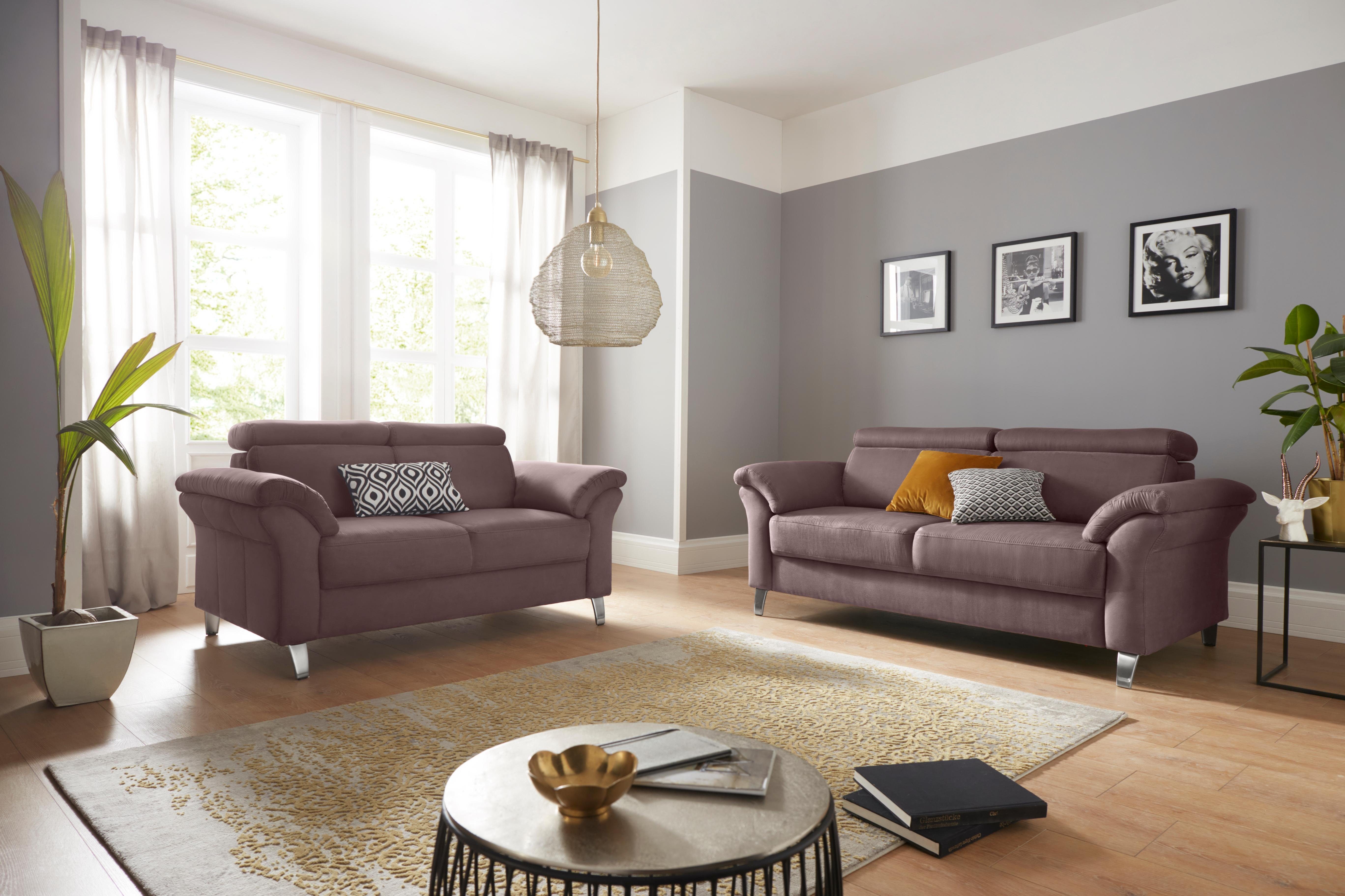 sit&more 2,5-zitsbank Arngast met binnenvering en verstelbare hoofdsteun