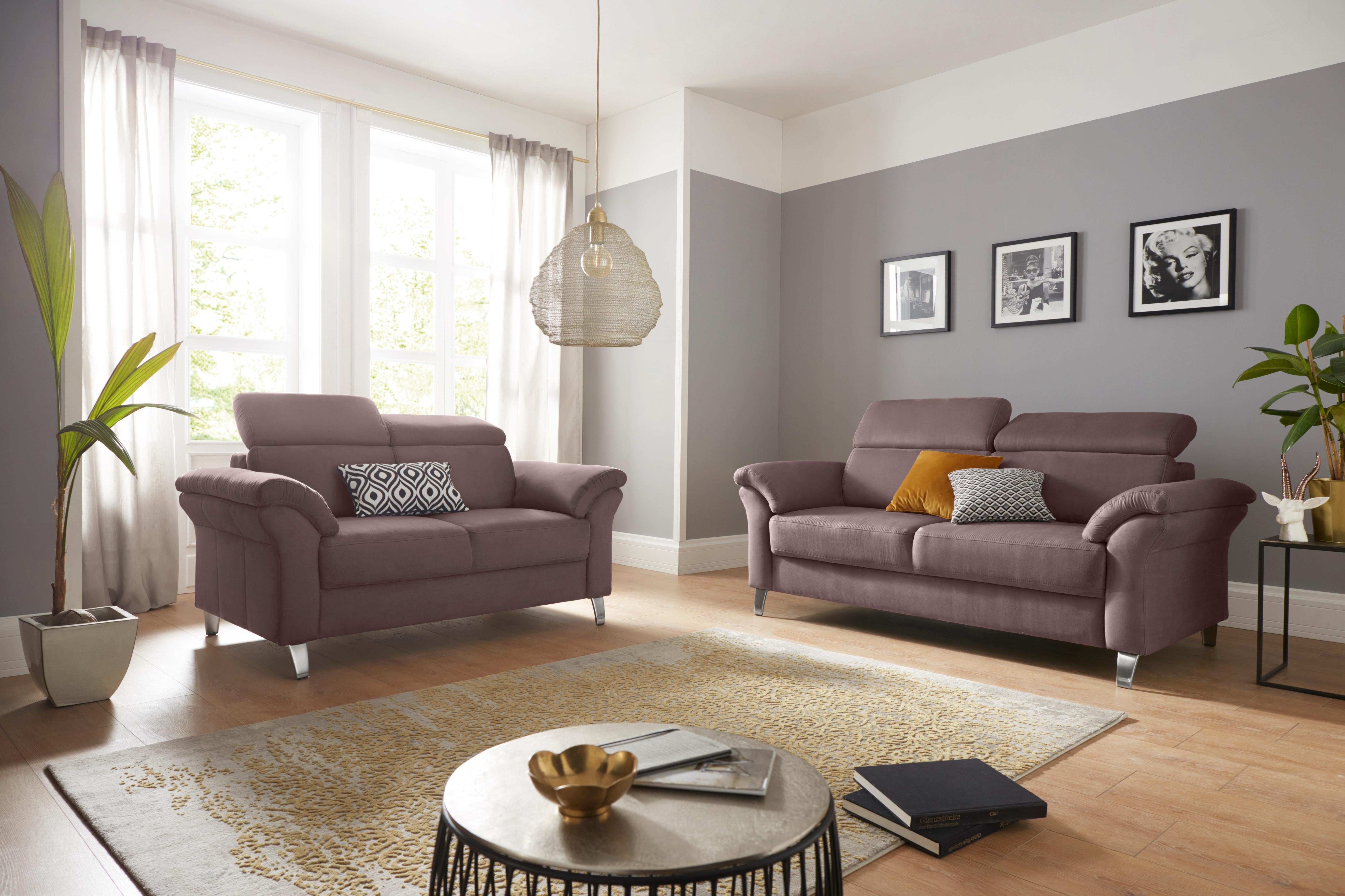 sit&more 2,5-zitsbank Arngast met binnenvering en verstelbare hoofdsteun