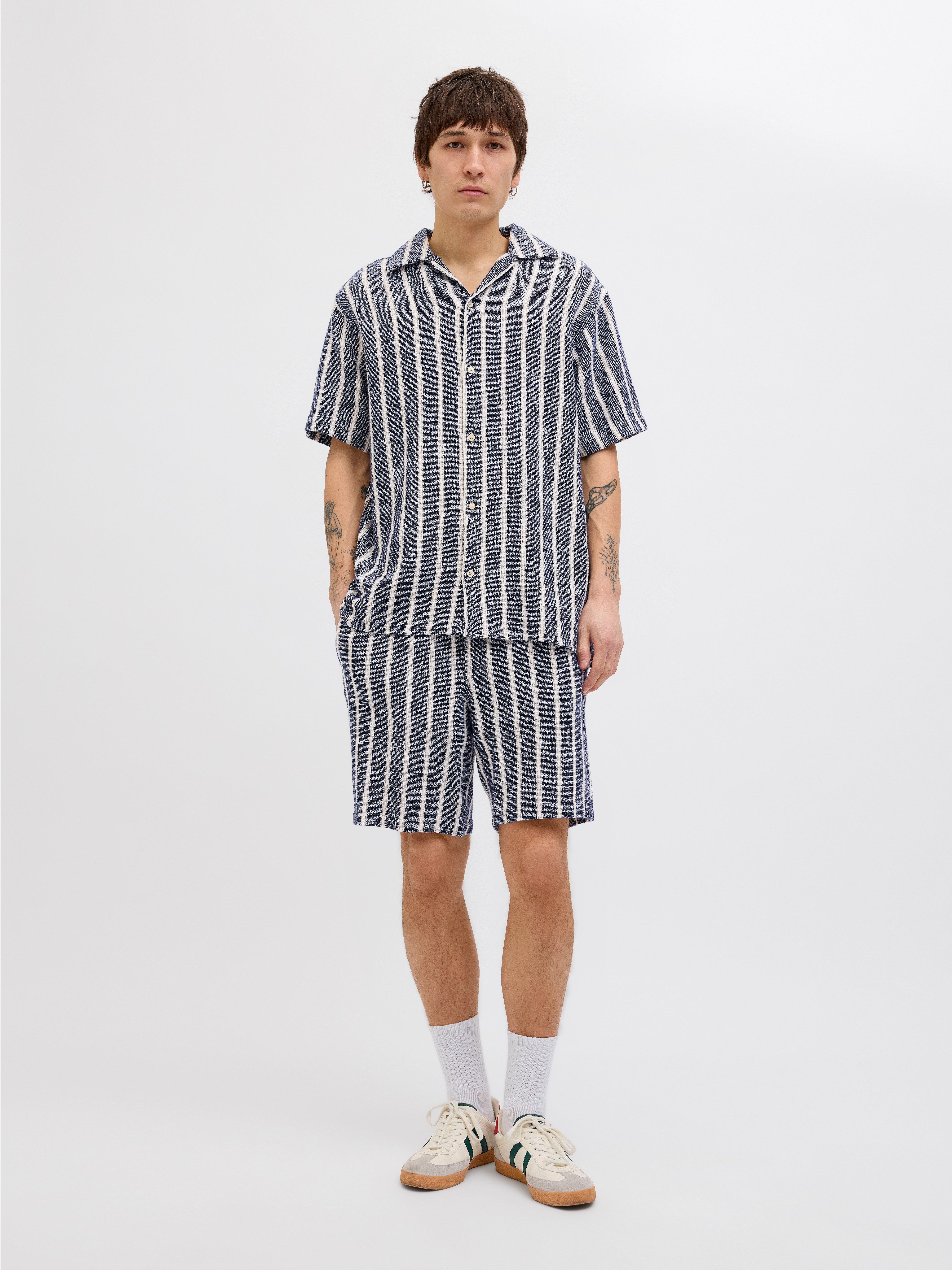 Jack & Jones Joggingbroek JPSTJAIDEN COBA STRIPE JOG SHORT SRT SN