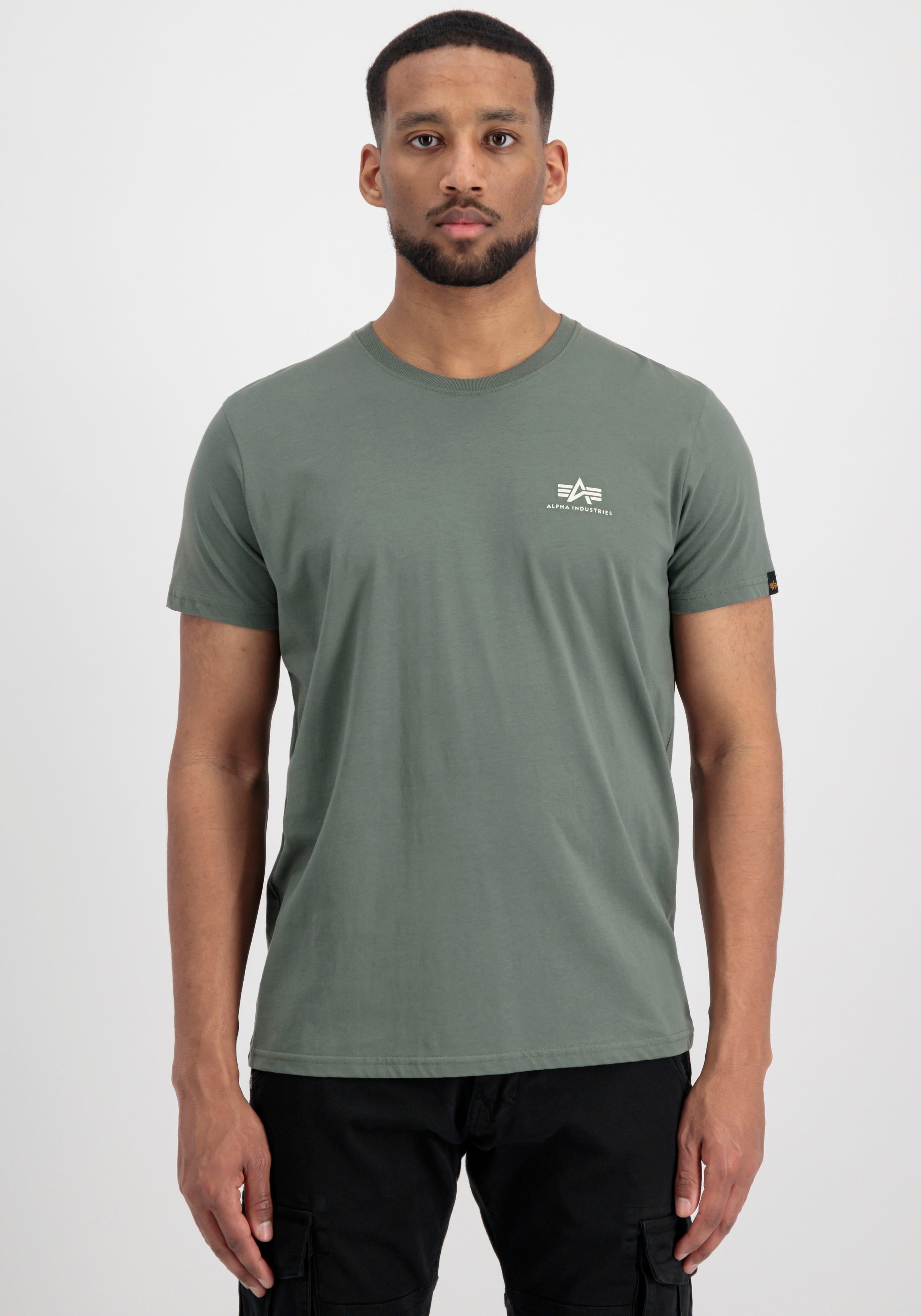 Alpha Industries Shirt met ronde hals BASIC T SMALL LOGO heren ronde hals maat XXL groen