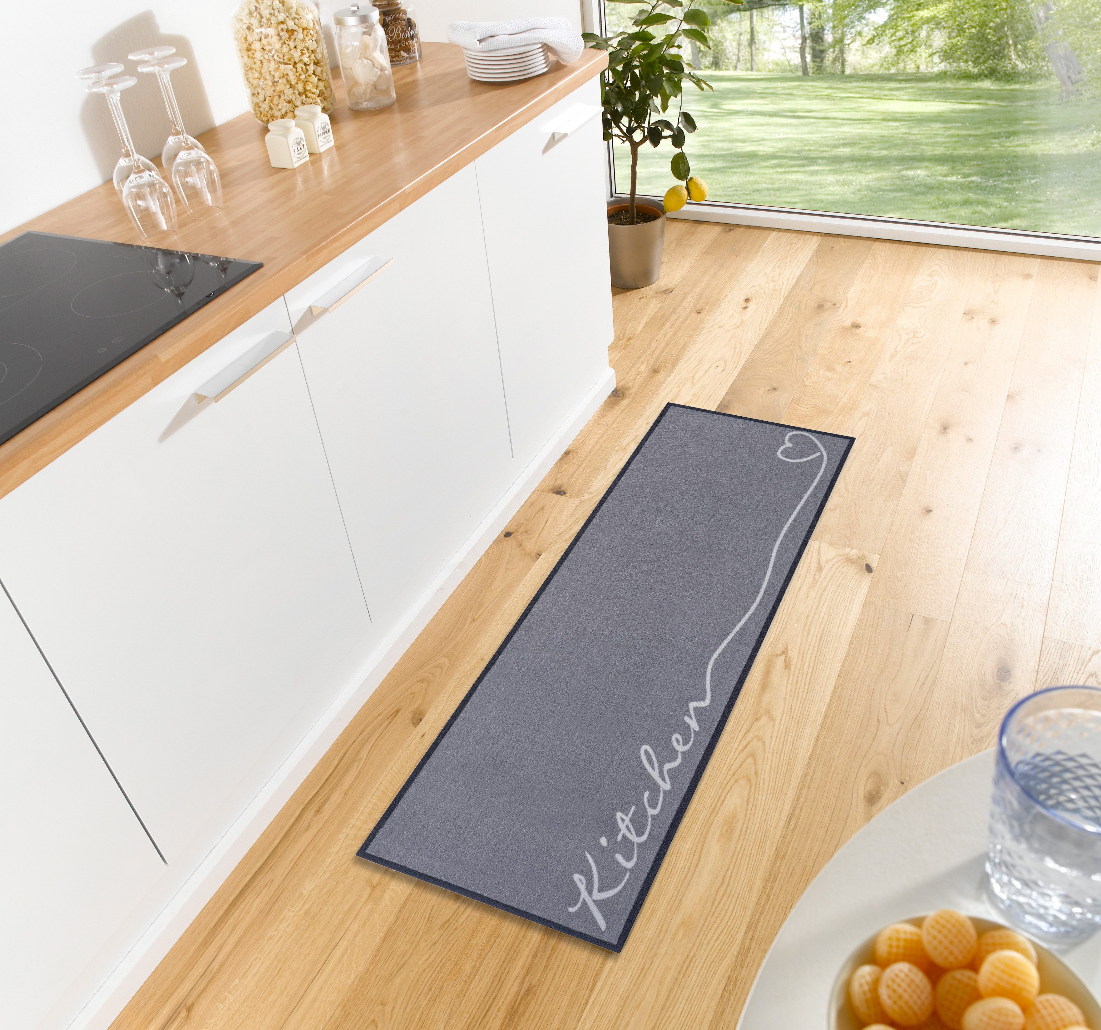 HANSE Home Keukenloper Kitchen hart Loper, antislip, keukenkleed, keuken, vloerkleed, gemakkelijk in onderhoud