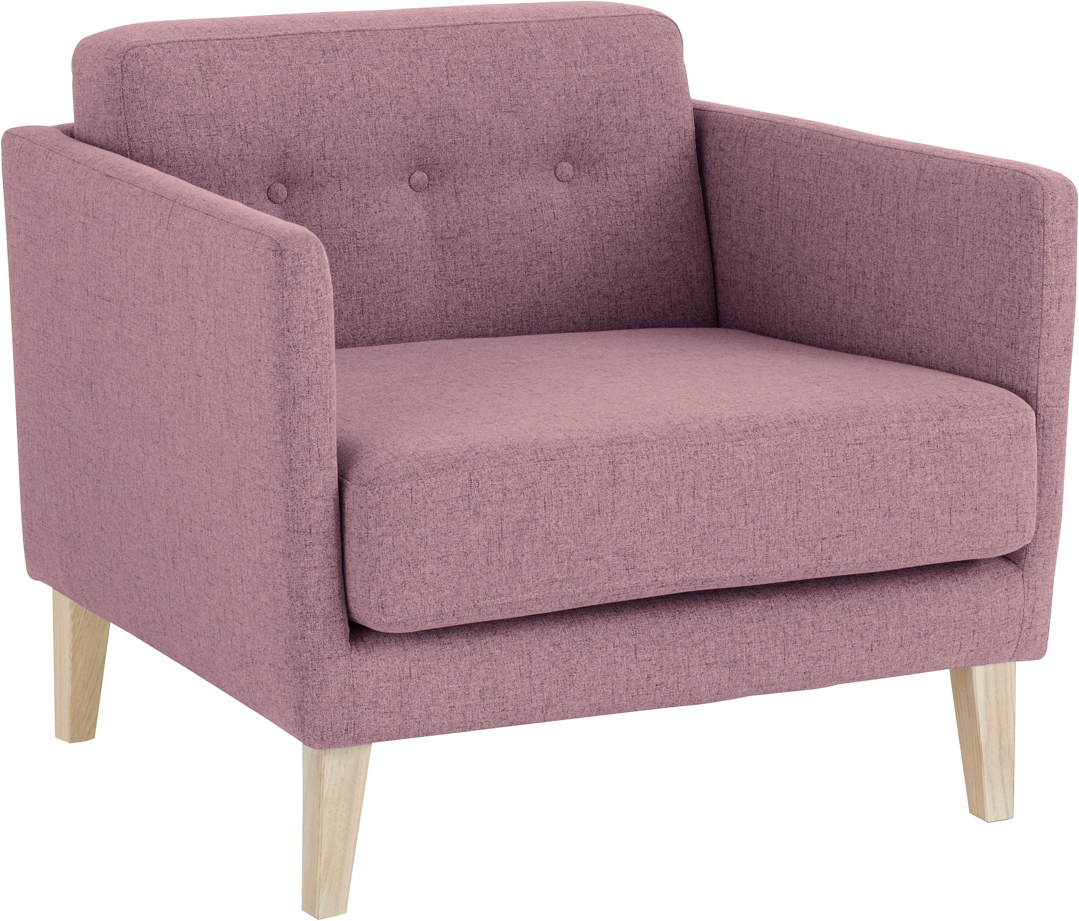andas Fauteuil Raadal in scandinavische look, met capitonnage, design by morten georgsen