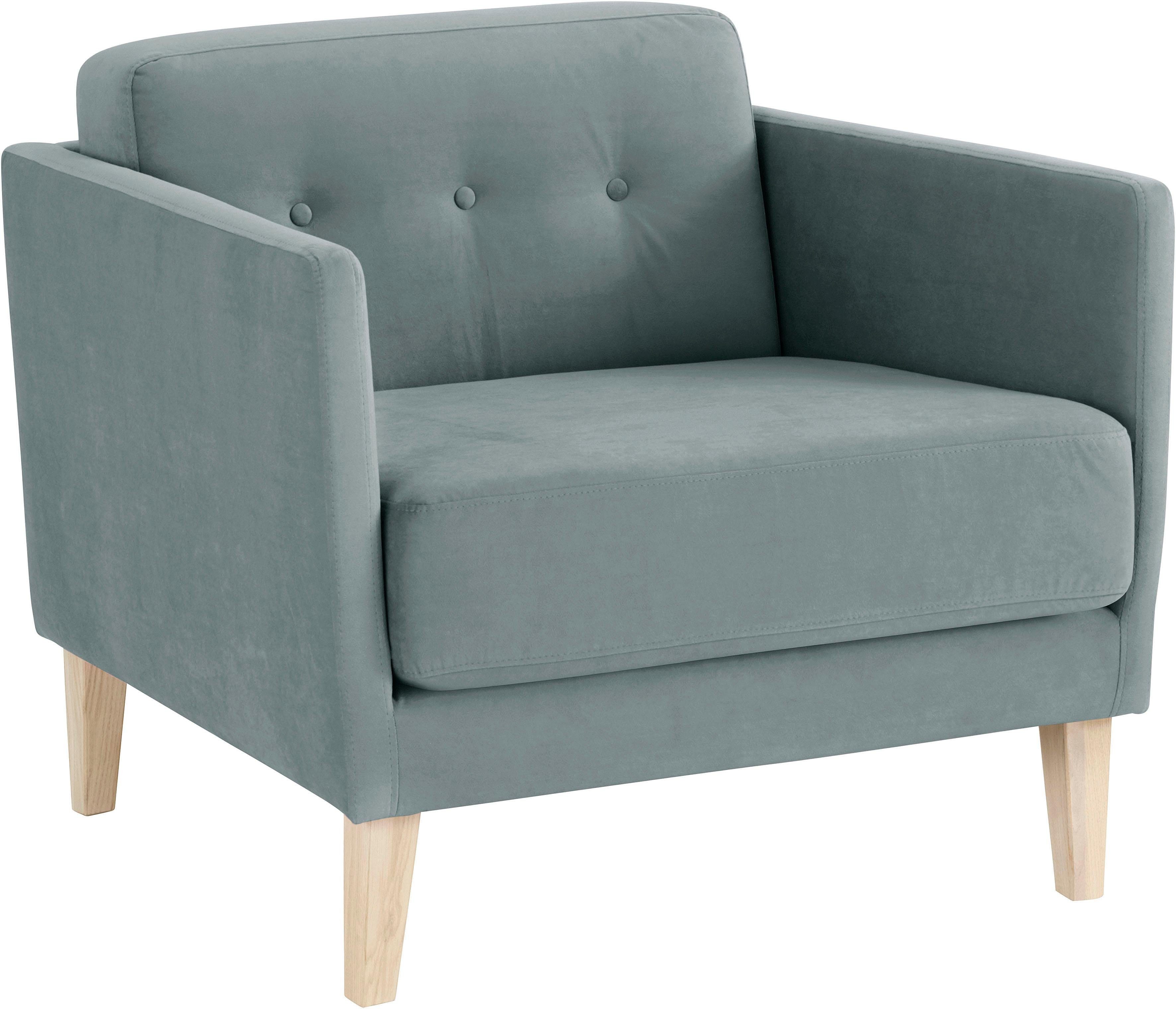 andas Fauteuil Raadal in scandinavische look, met capitonnage, design by morten georgsen